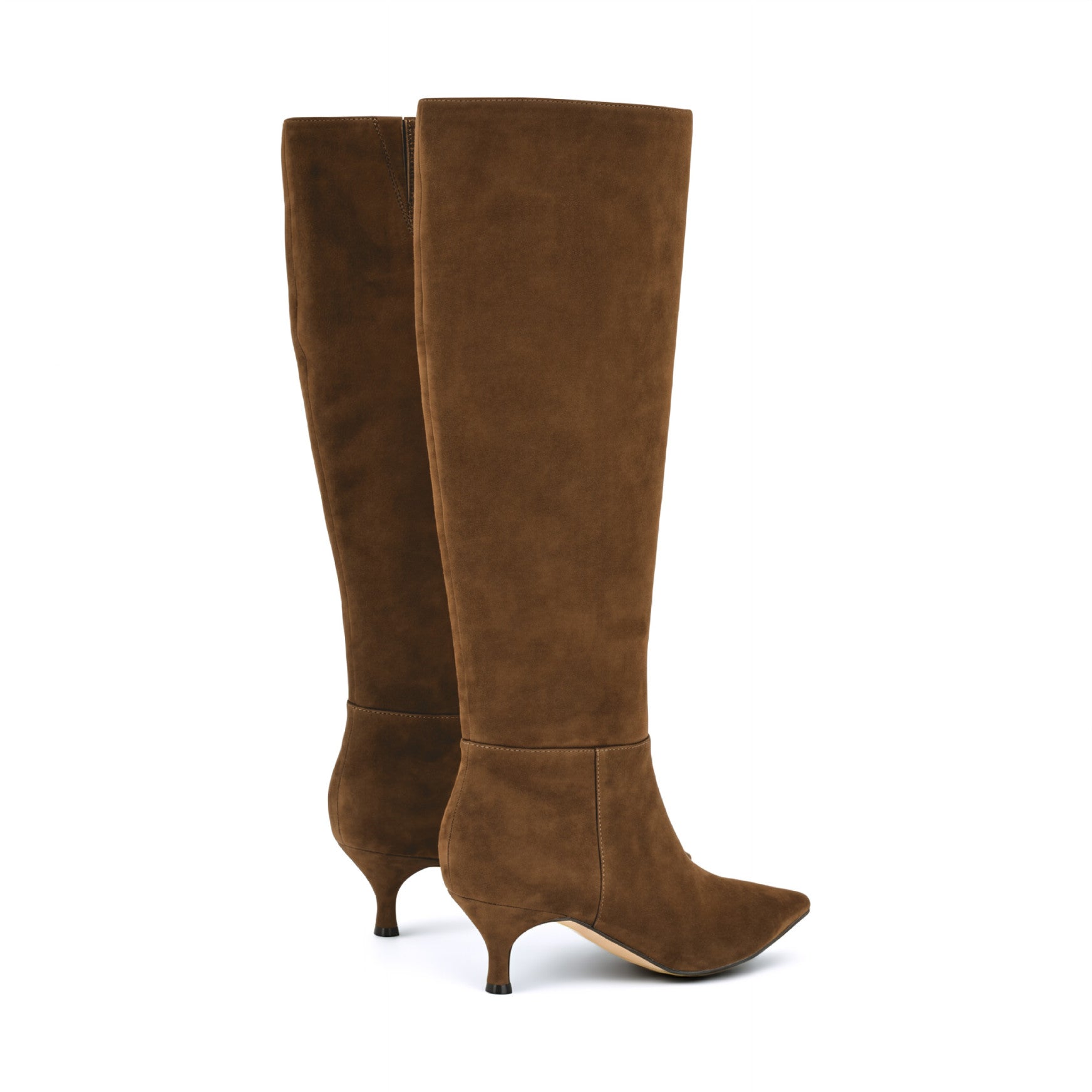 Somas Kitten Heel Knee High Leather Boots