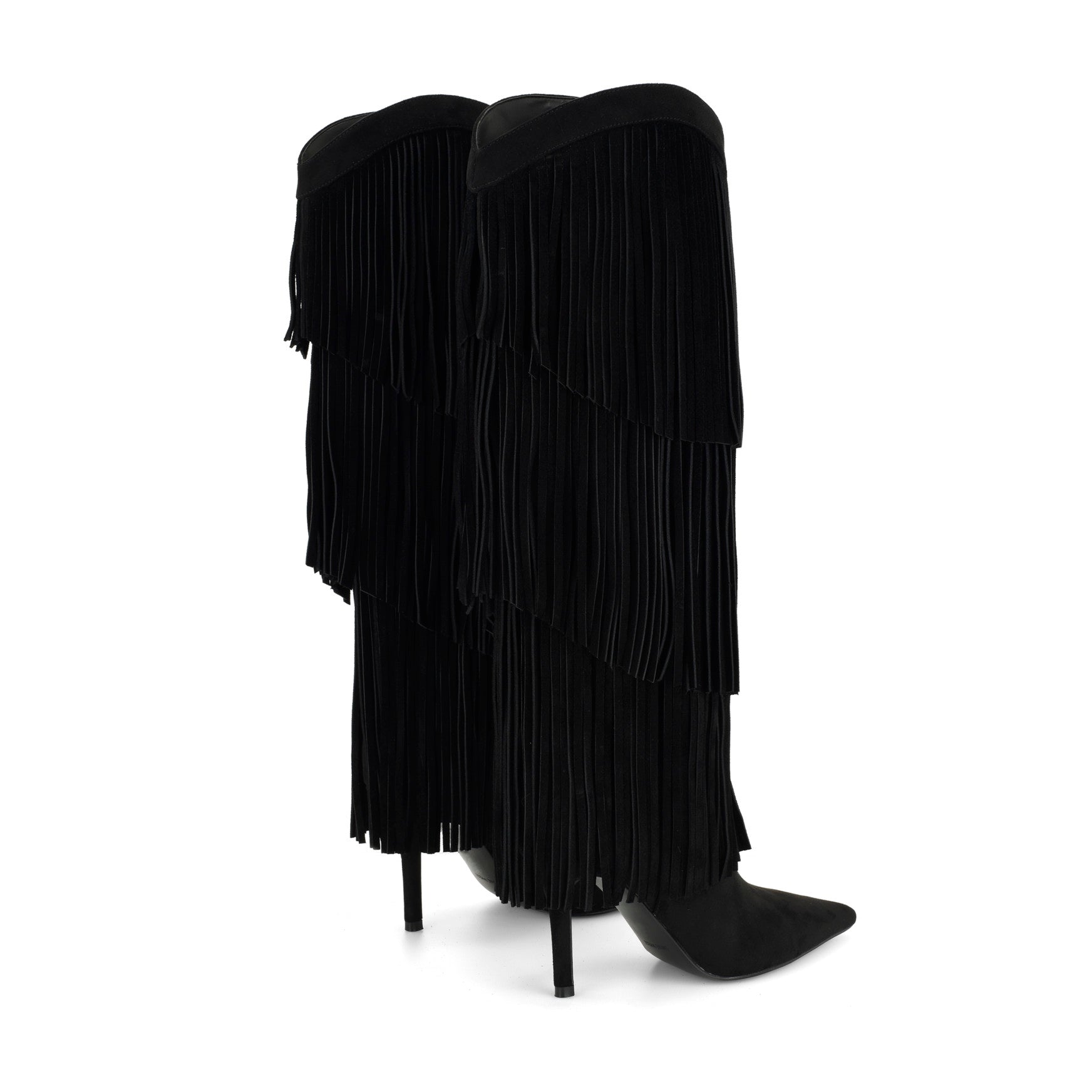 Genviv Leather Fringe Boots