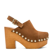 Toyz Studded Leather Slingback Clogs