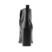 Birds Block Heel Leather Booties