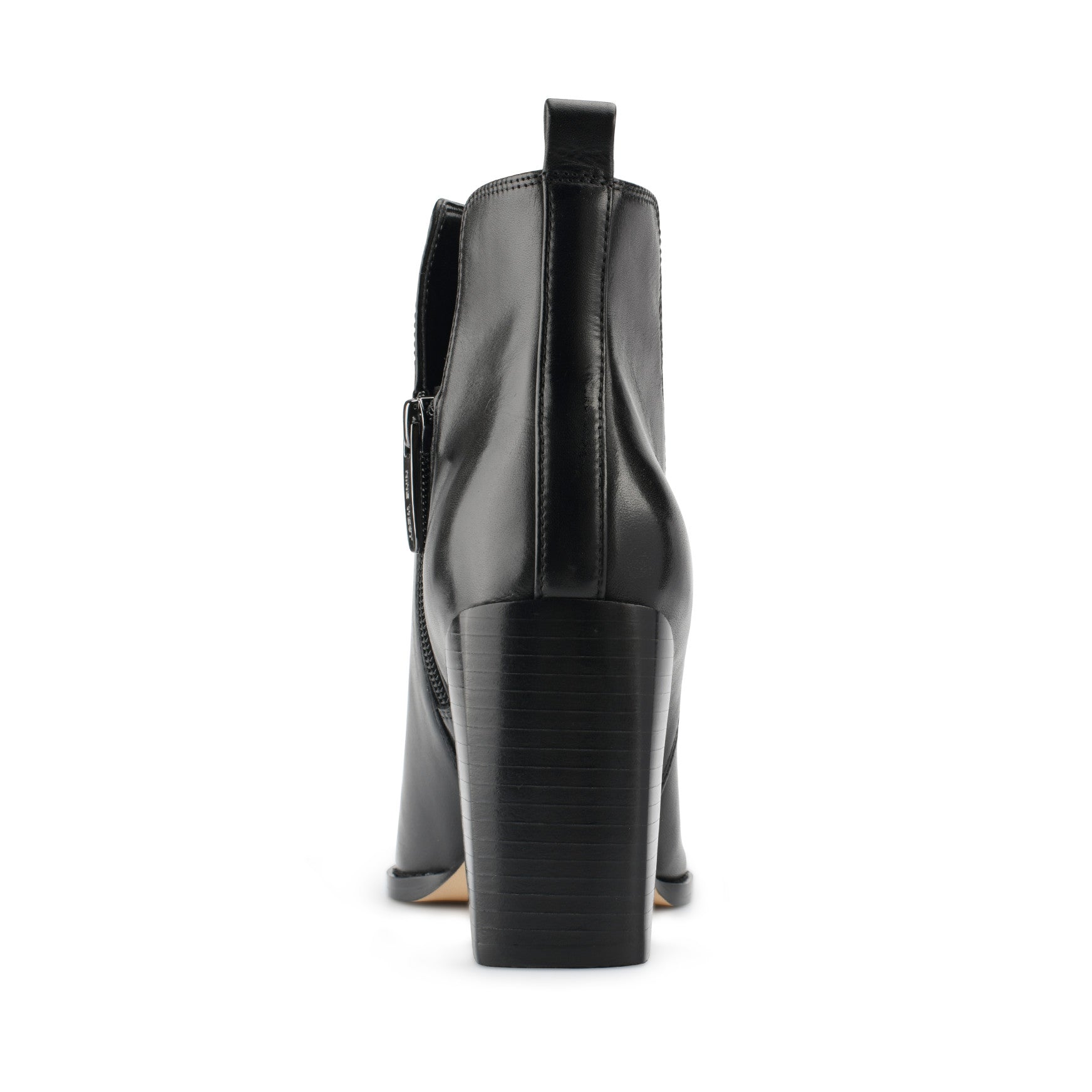 Birds Block Heel Leather Booties