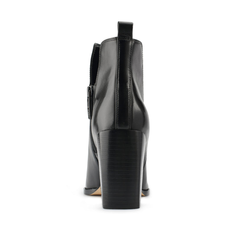 Birds Block Heel Leather Booties