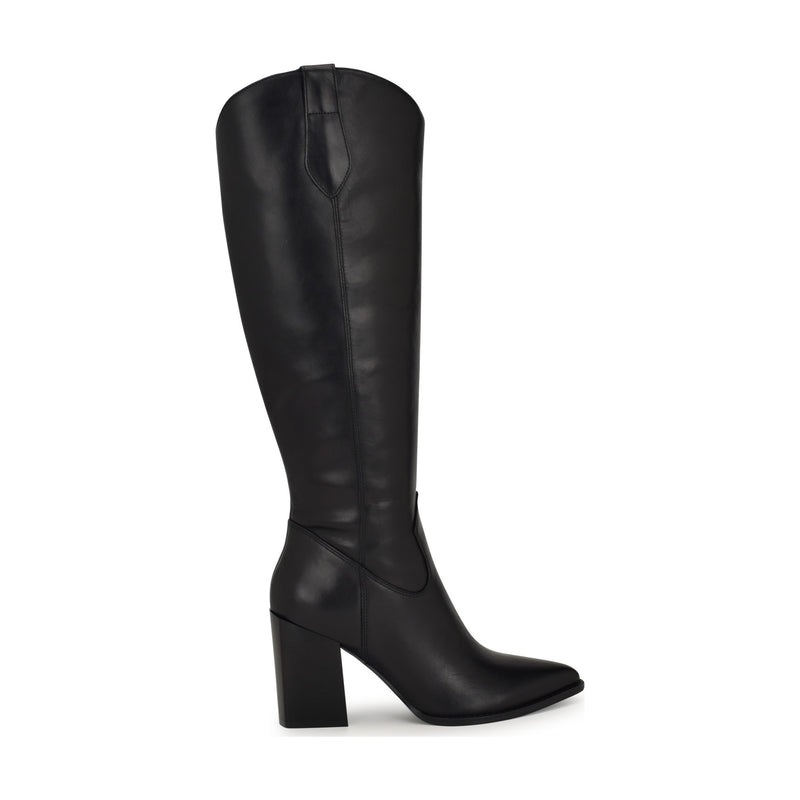 Bottes Western Jama Old West Pour Femme - Cuir Noir, Bout Pointu, à Bottes Western Jama Old West Pour Femme - Cuir Noir, Bout Pointu, à