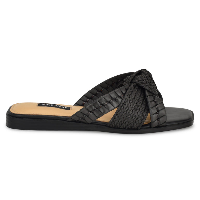 나인웨스트 NINEWEST Olson Knotted Flat Slide Sandals