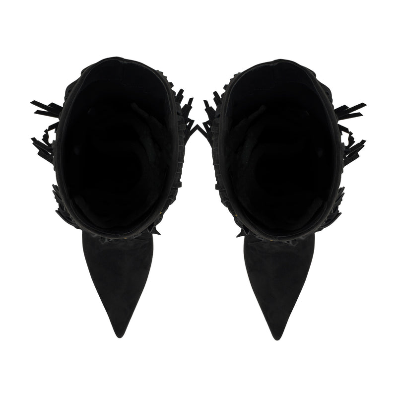 Genviv Leather Fringe Boots
