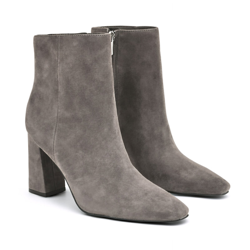 Reraye Block Heel Ankle Leather Booties