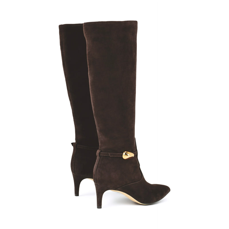 Salla Detailed Leather Knee High Boots