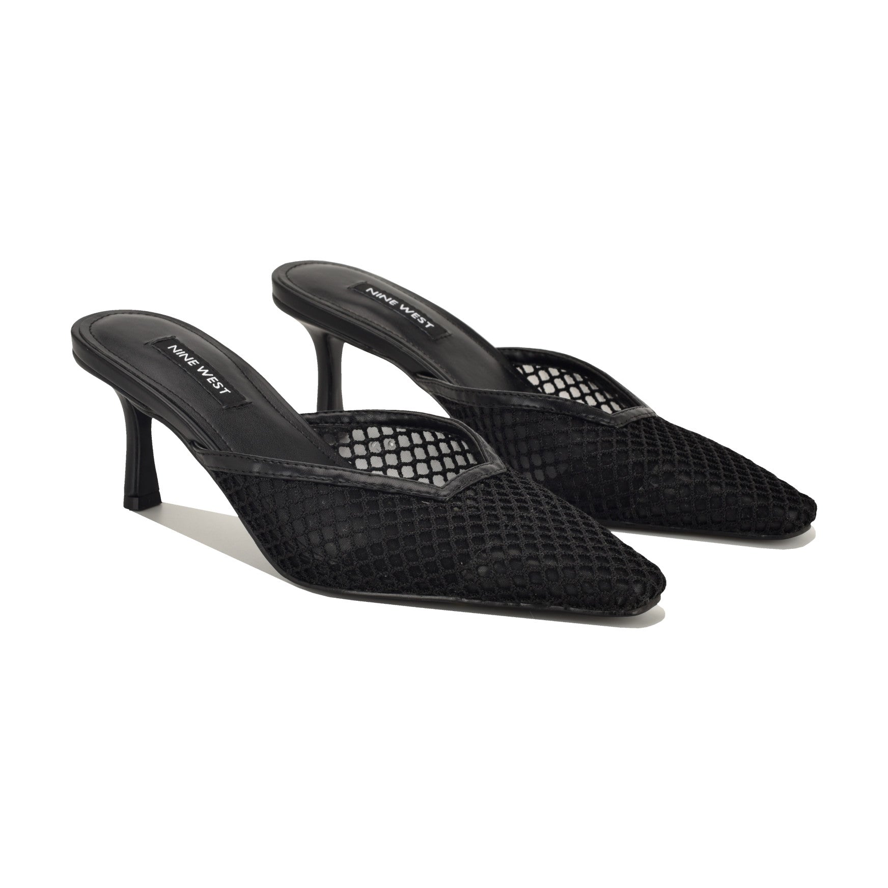 dress black mules Here We Are Black Patent Faux Leather High Heel Mules