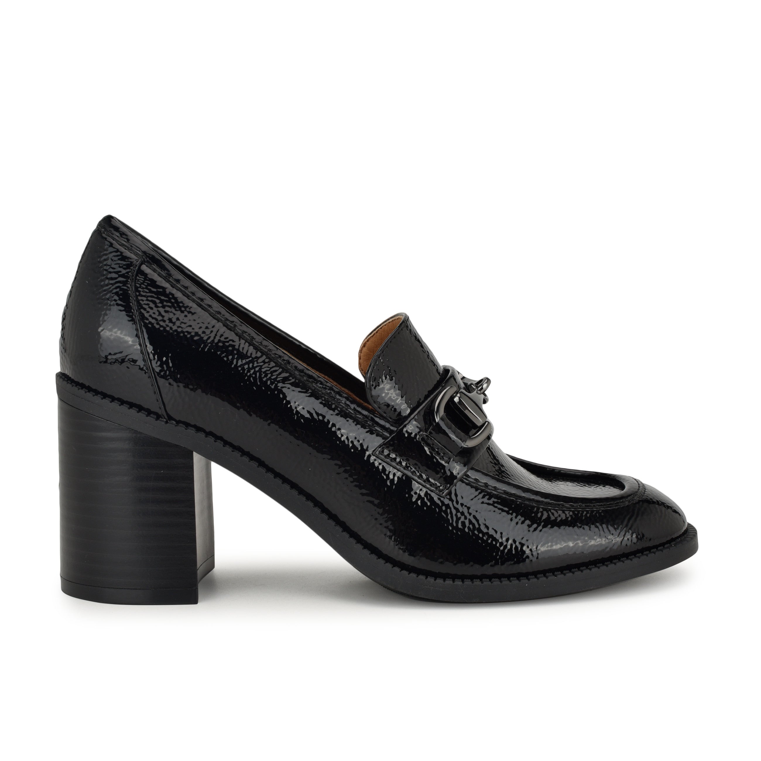 Modern Loafers Nine West Harlino Brown Leather Heeled Loafer