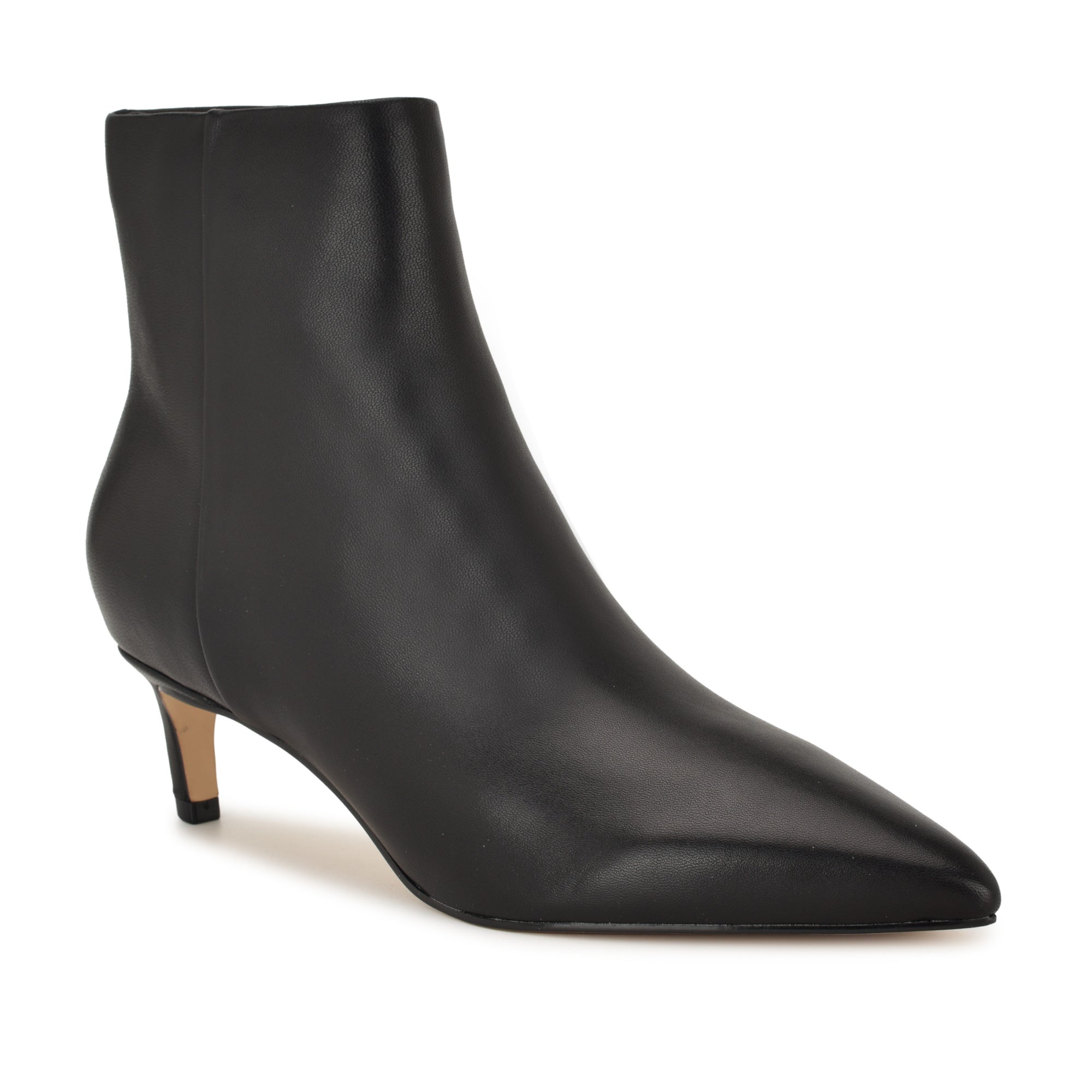 Brite Kitten Heel Ankle Leather Booties