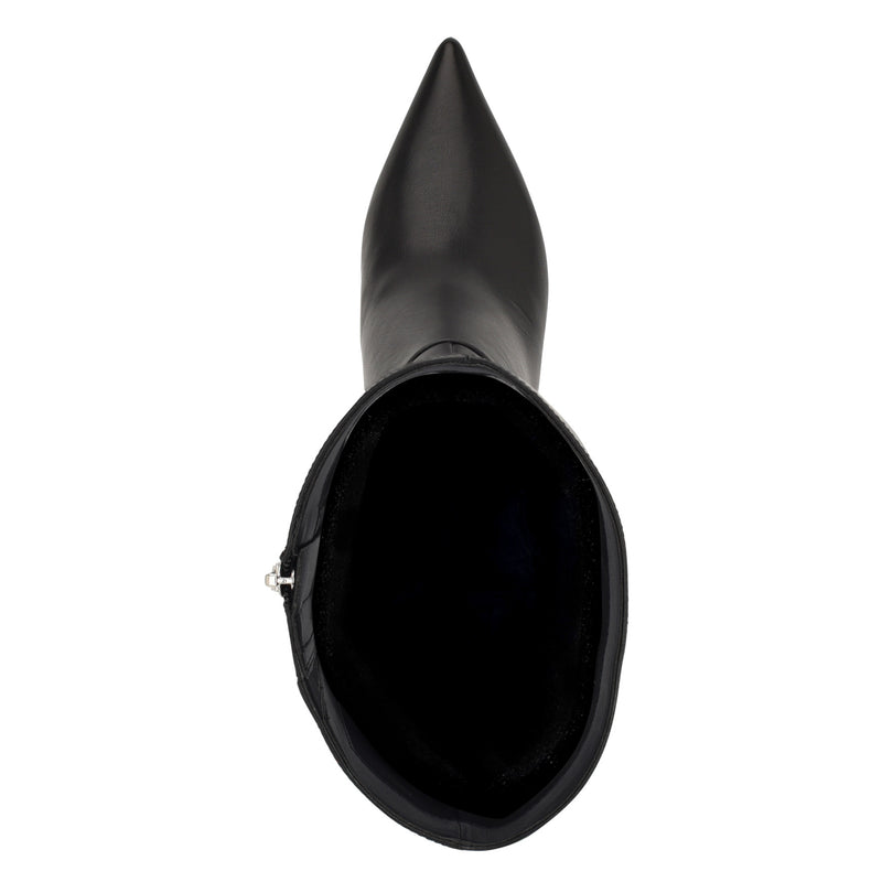 Somas Kitten Heel Knee High Leather Boots