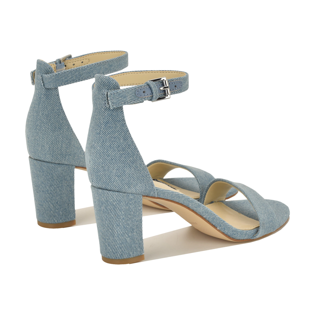 Women's Pruce Ankle Strap Block Heel Sandals - Denim | Nine West