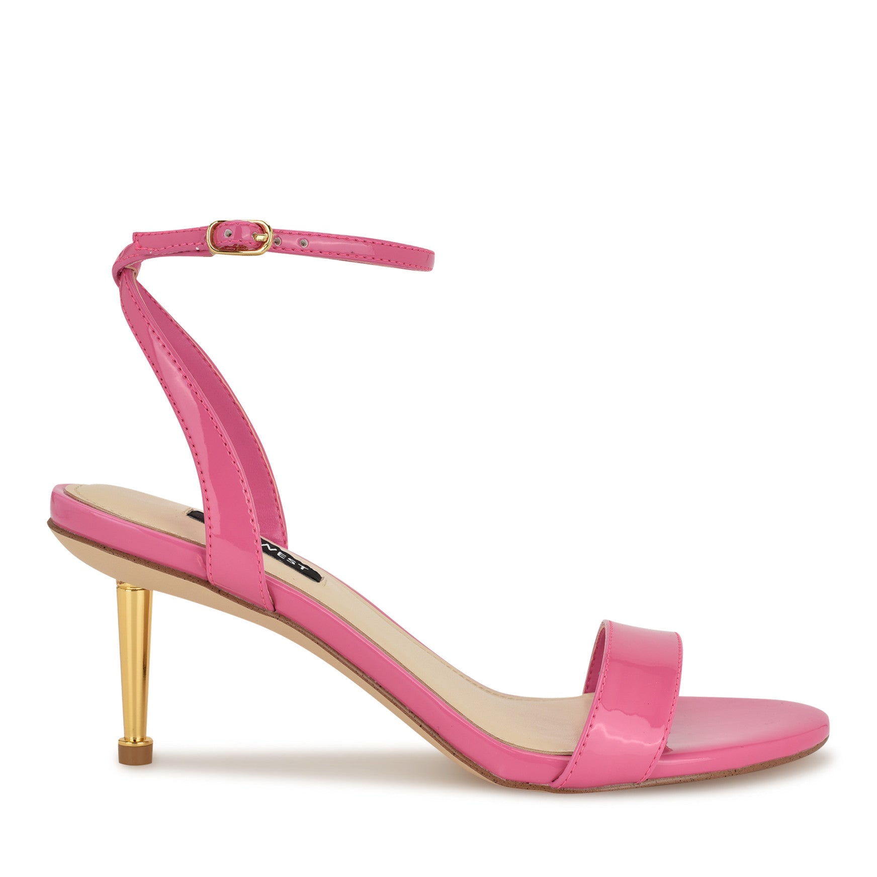 anuansピンク Women's Anny Ankle Strap Heeled Sandals - Pink Patent | Nine West