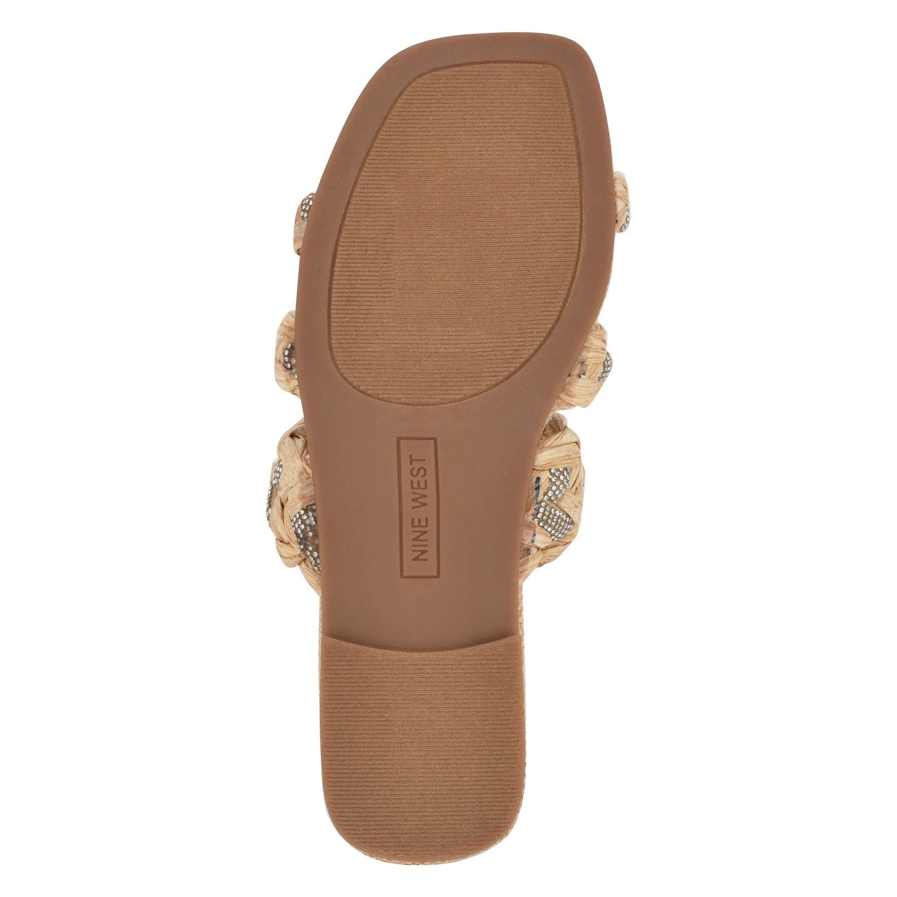 Women's Qazz Flat Slide Sandals - Natural Raffia | Nine West