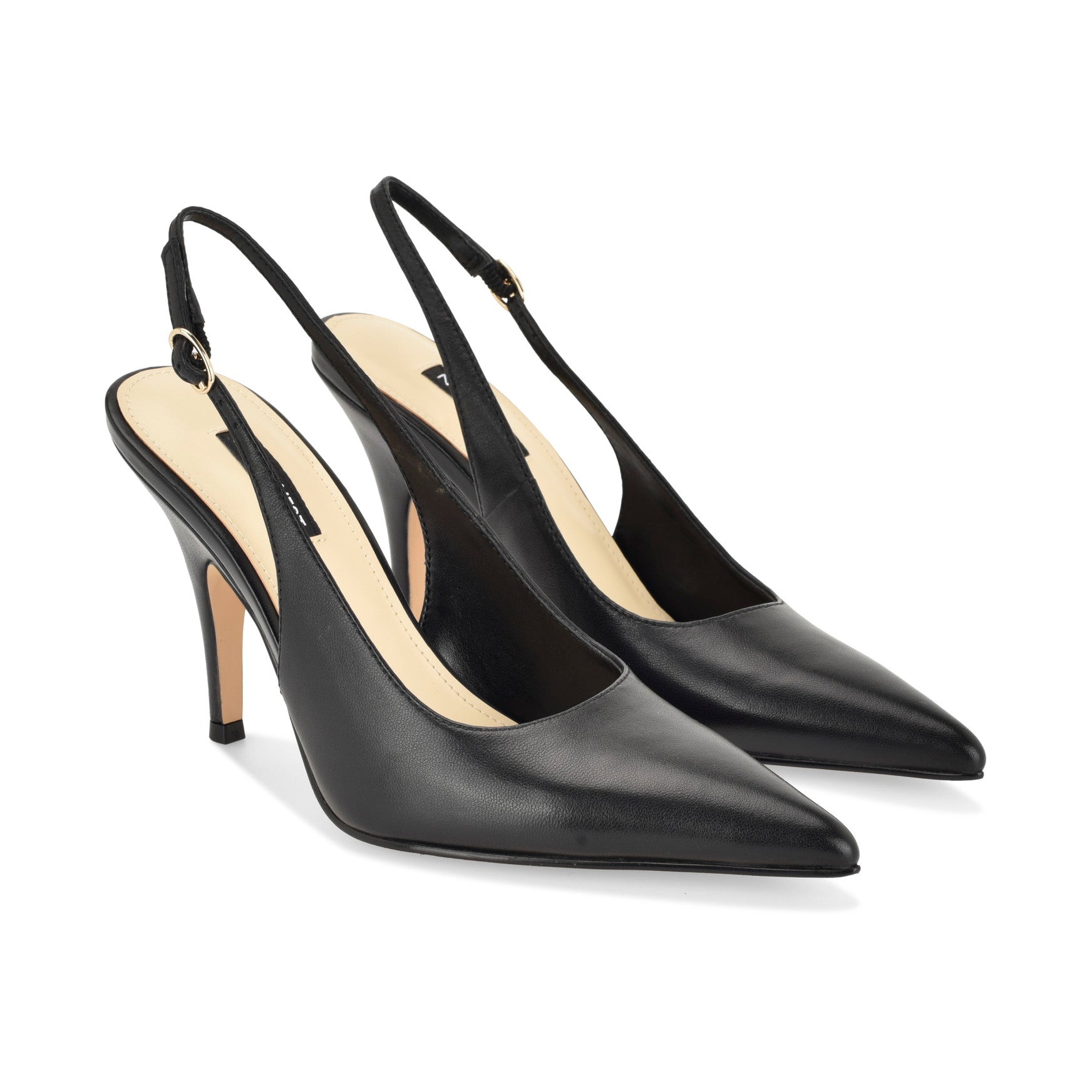 Women's Pearla Slingback Pumps - Black Leather | Nine West