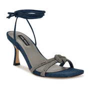 Raqchel Rhinestone Bow Ankle Wrap Sandals