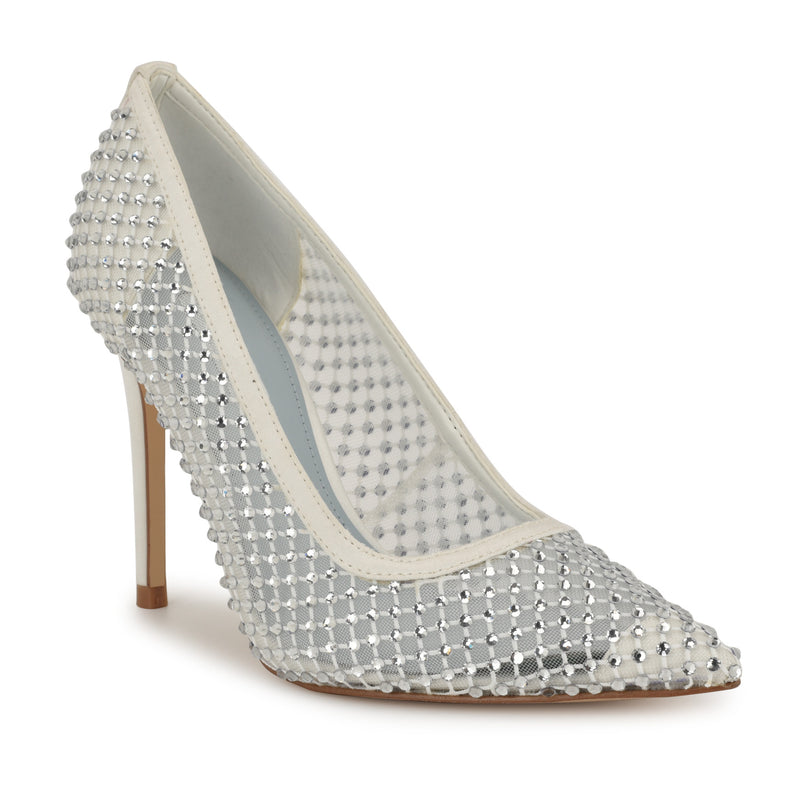 Freshe Rhinestone Mesh Pumps