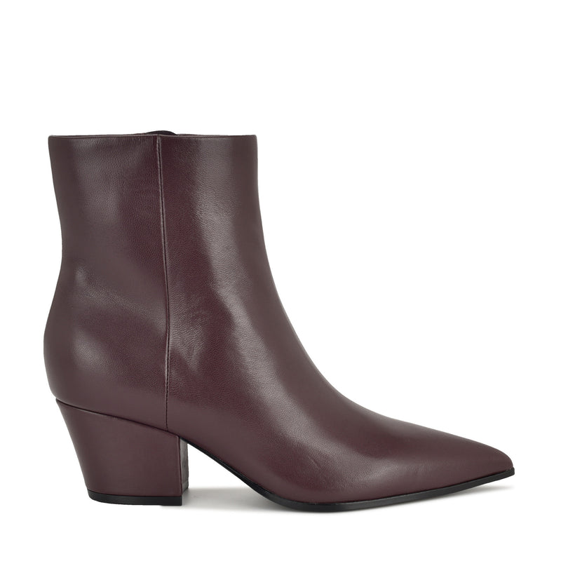 Savie Block Heel Ankle Leather Booties