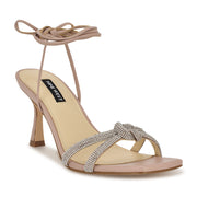 Raqchel Rhinestone Bow Ankle Wrap Sandals