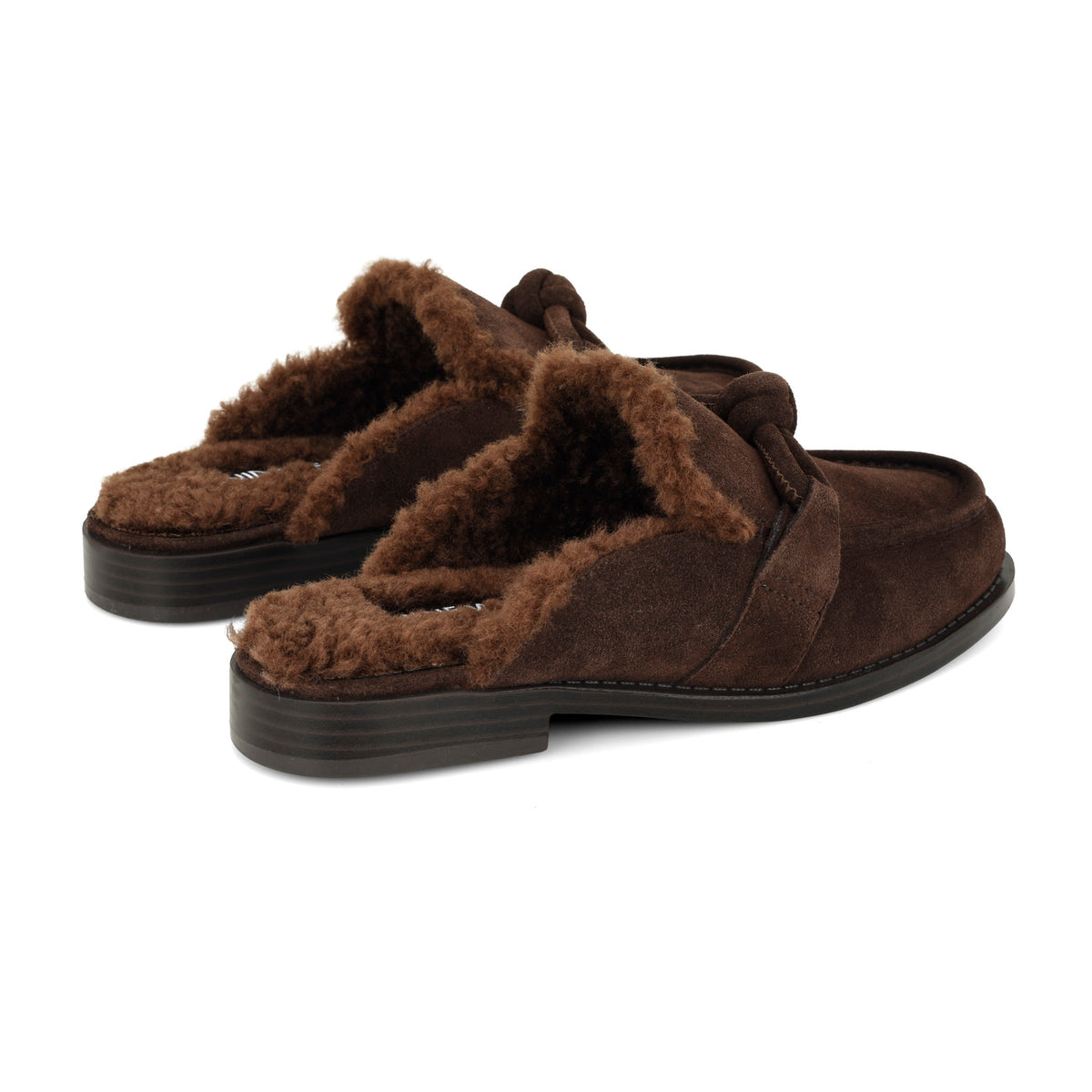 Mavey Lined Leather Knotted Mules