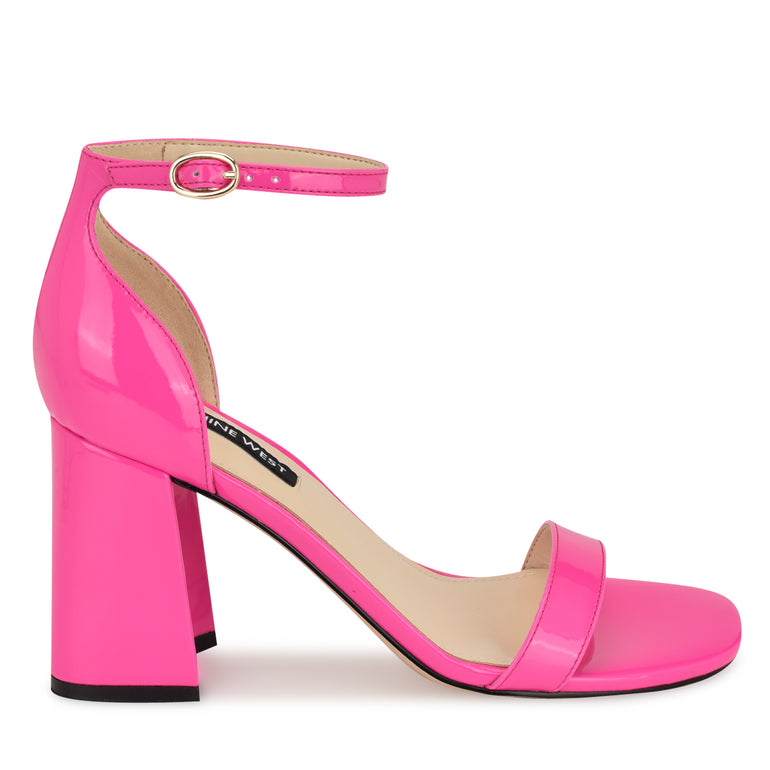 나인웨스트 NINEWEST Ilea Ankle Strap Sandals,Bright Pink