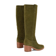 Hecee Block Heel Tailored Leather Boots