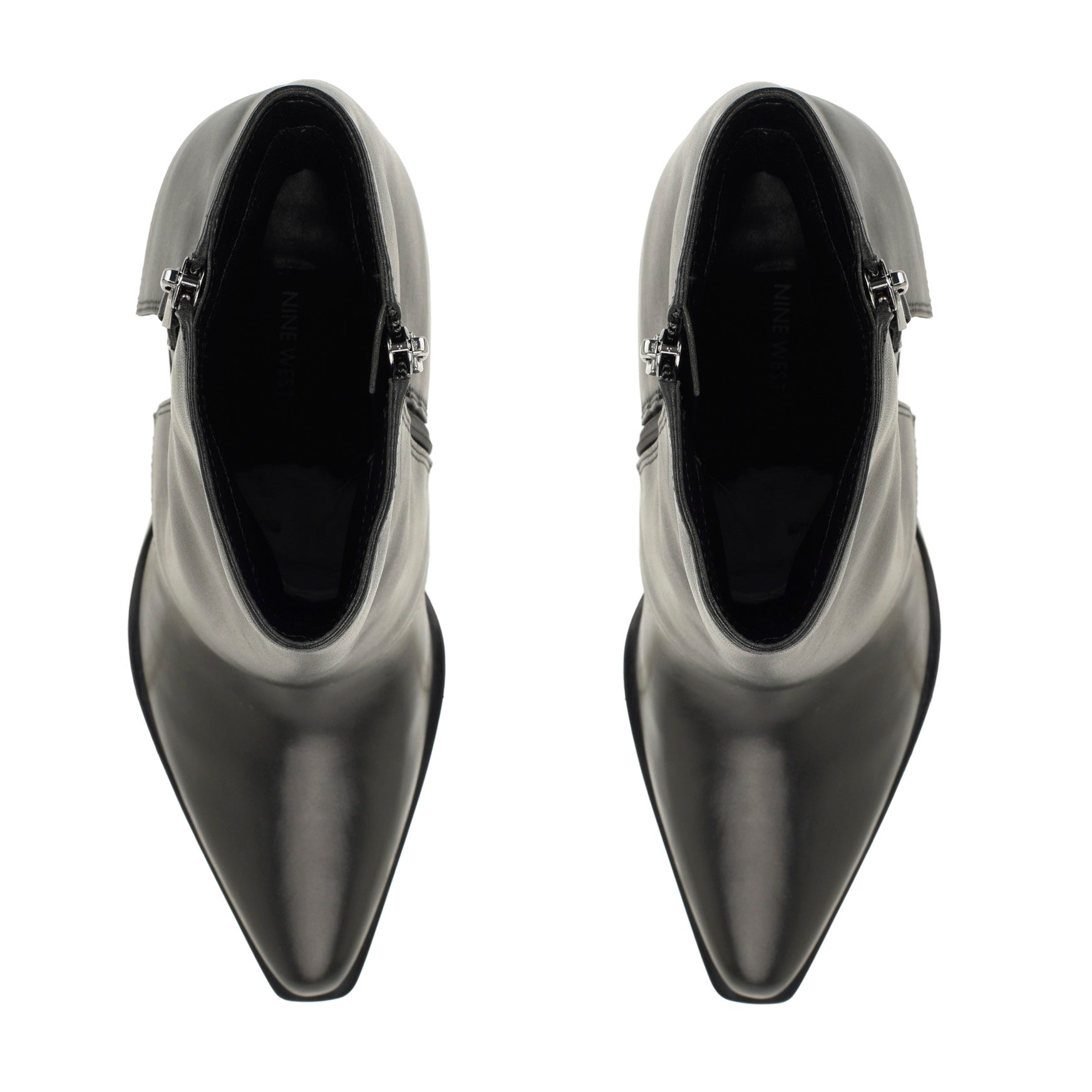 Women's Umberto Leather Foldover Booties - Black Leather | Nine West
