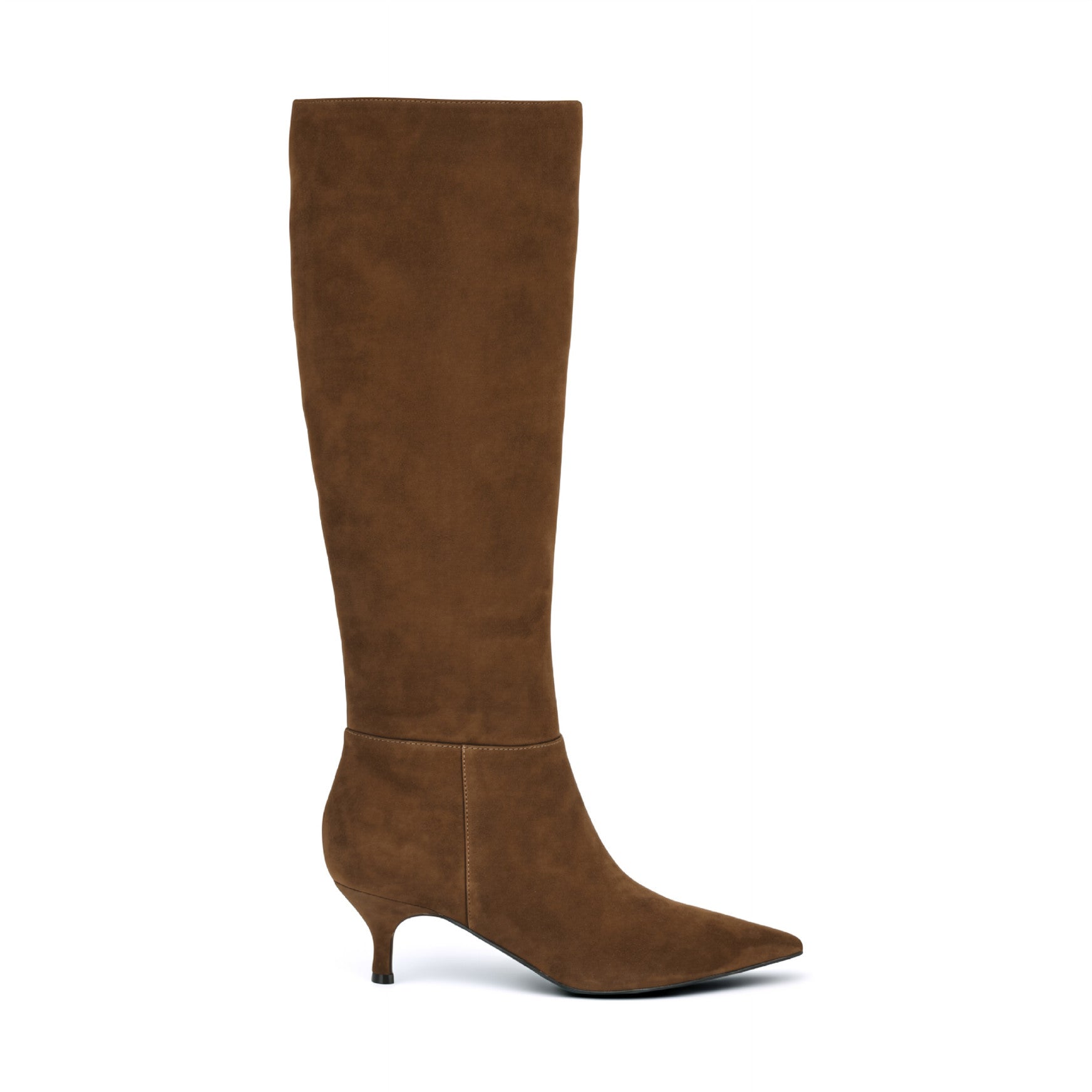 Somas Kitten Heel Knee High Leather Boots