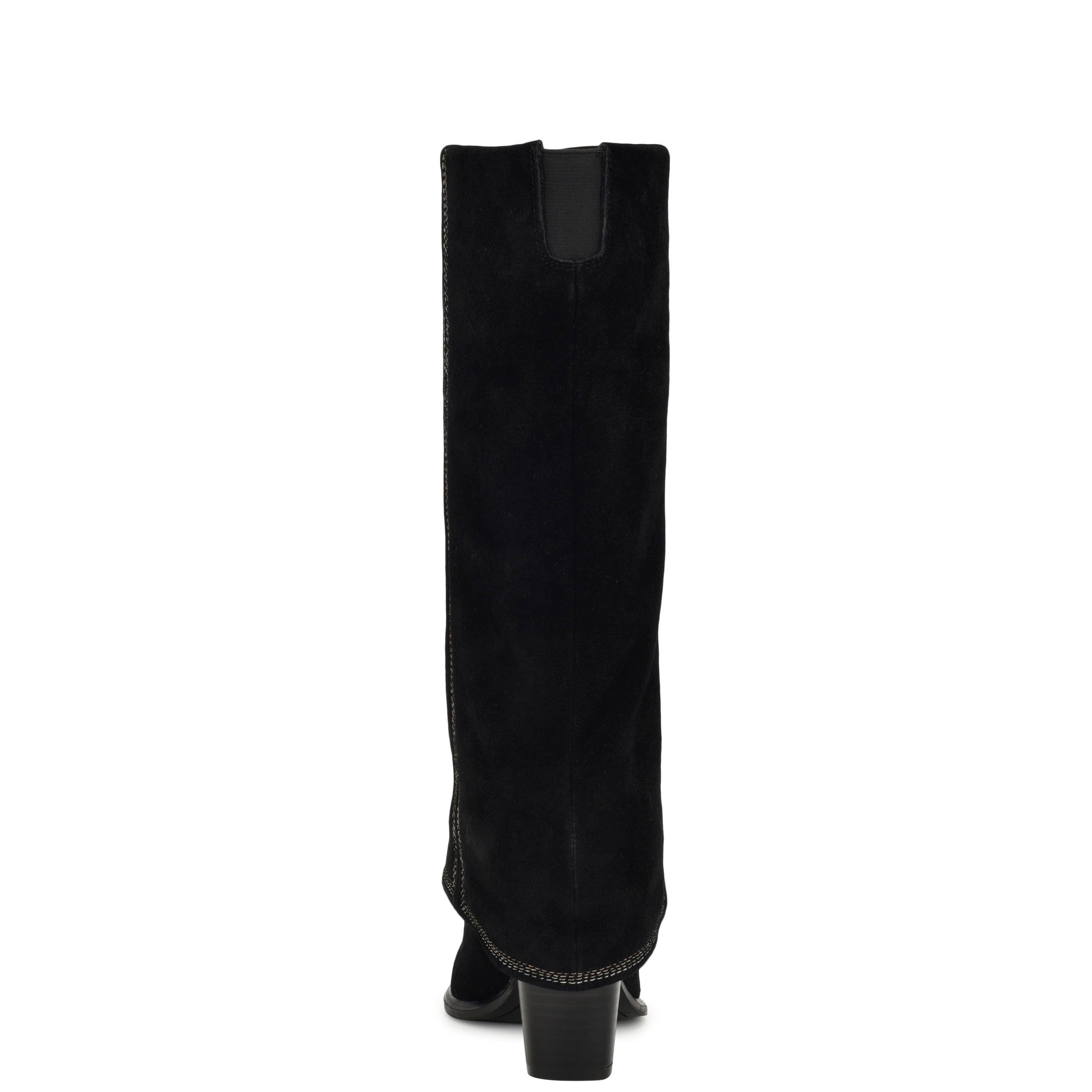 Chanel Black Nubuck Leather Knee High Flat Boots Size 7.5/38