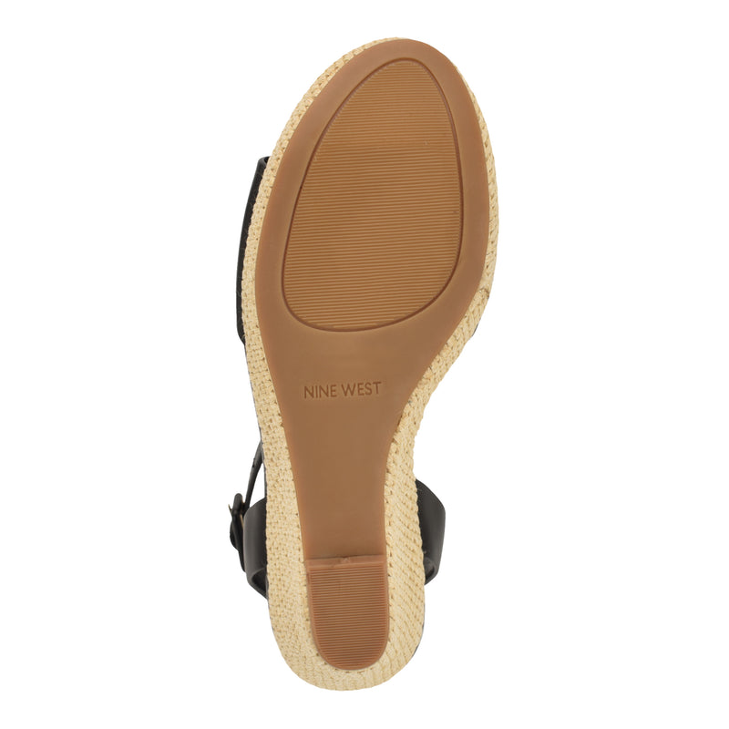 Nine West Women's Hanlow Wedge Sandal - Black - Wedge Sandals - 7 Nine West Women's Hanlow Wedge Sandal - Black - Wedge Sandals - 7