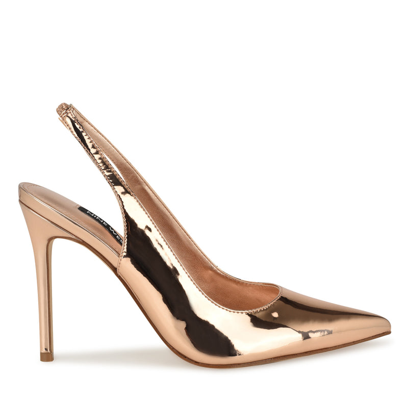 Feather Pointy Toe Slingback Pumps