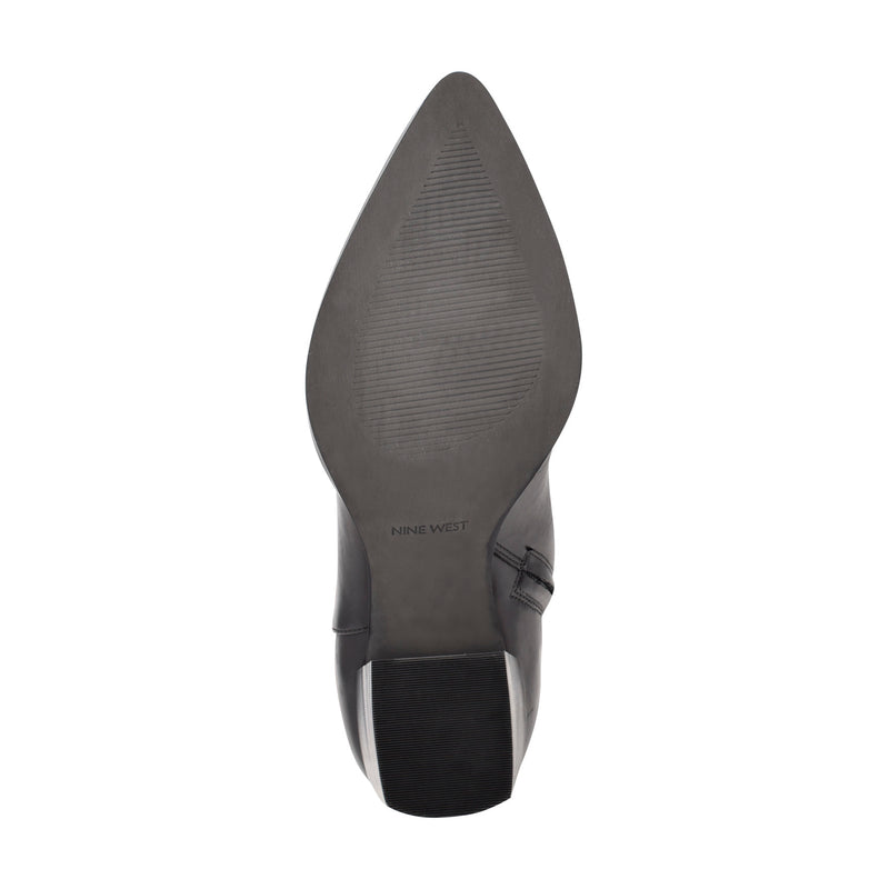 Women's Brixe Heeled Leather Boots - Black Leather | Nine West Women's Brixe Heeled Leather Boots - Black Leather | Nine West
