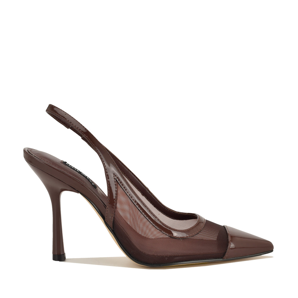 Women's Jermain Mesh Slingback Pumps - Brown Mesh | Nine West