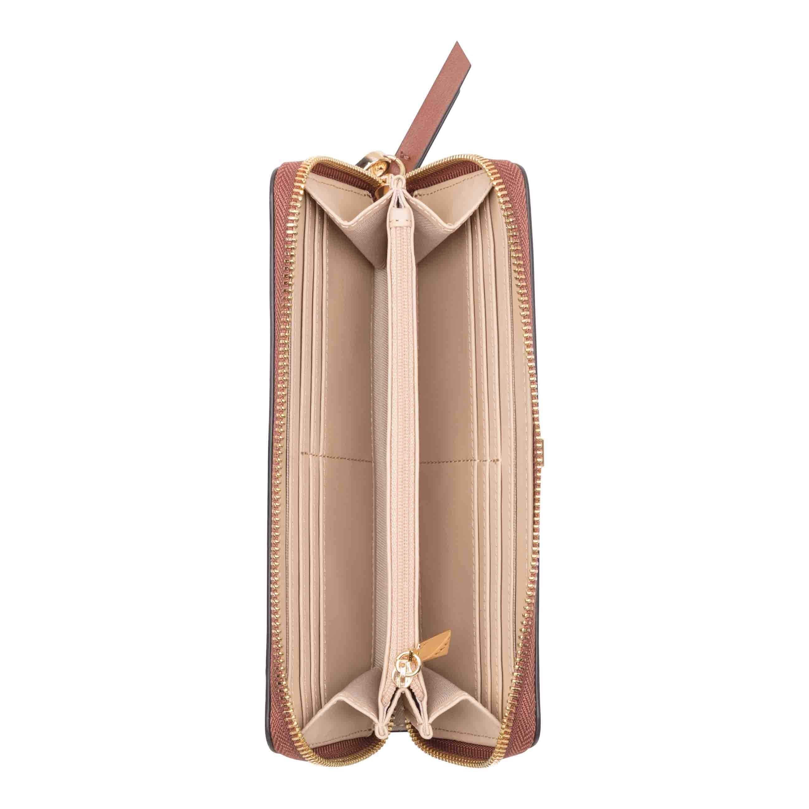 Khora zip around with wristlet - Floral Logo Chestnut | Nine West