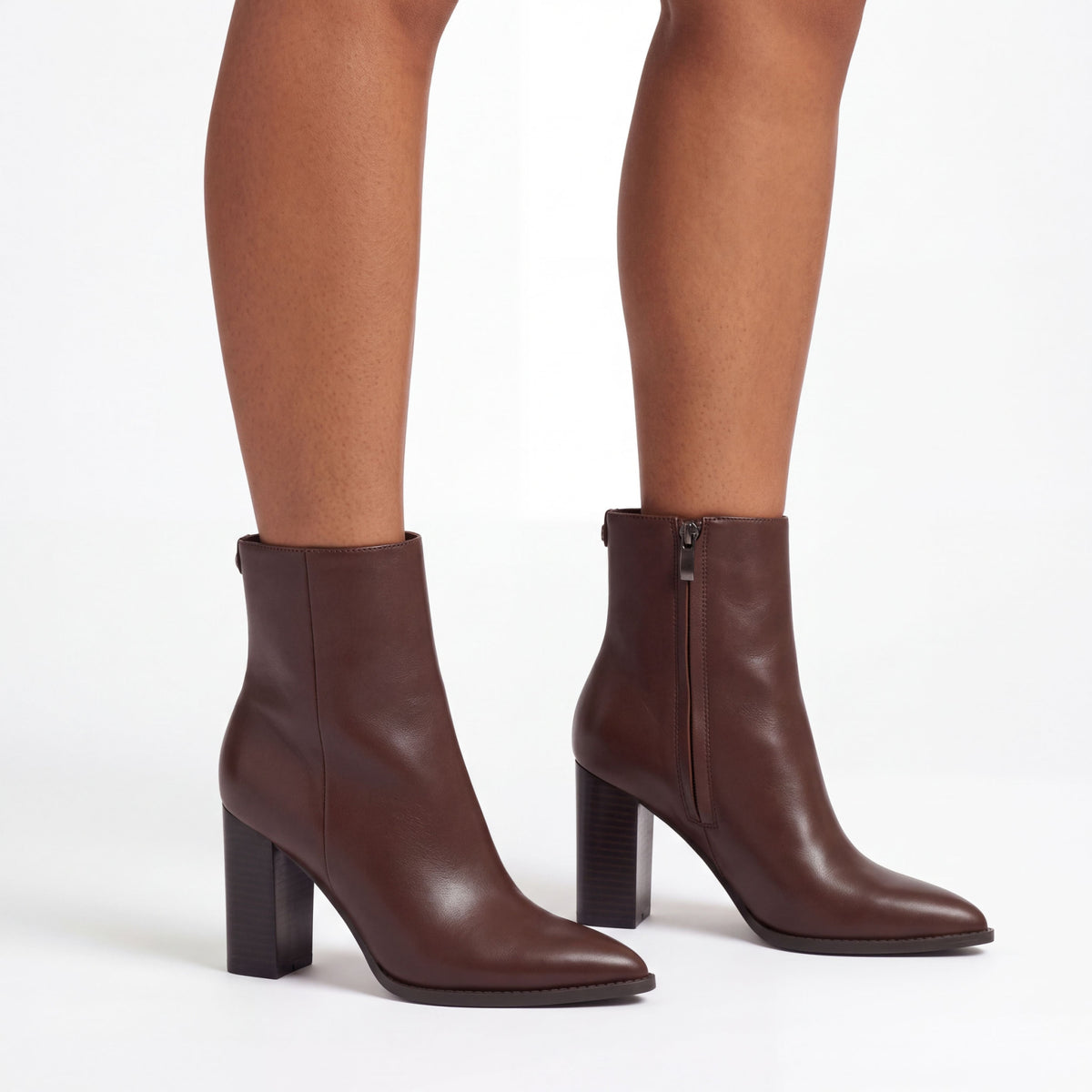 Tessay 9x9 Block Heel Leather Booties