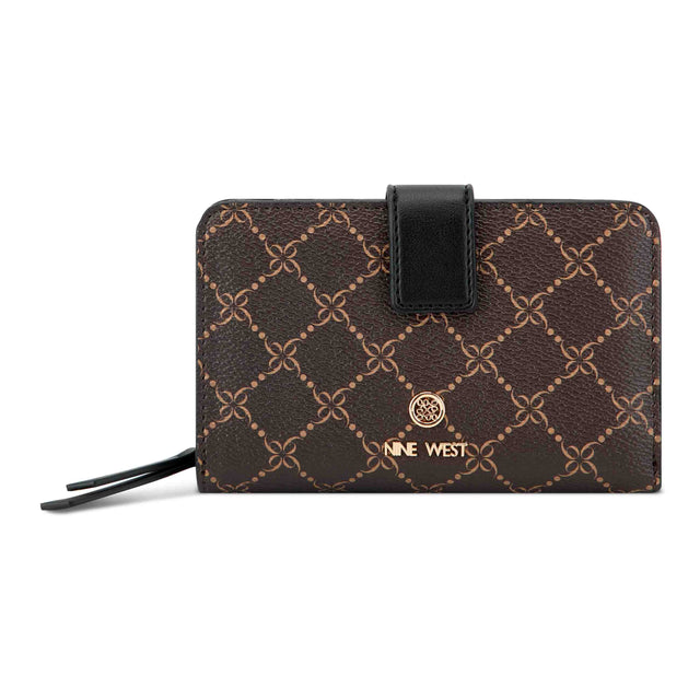 Nine West Women's Peaches Flap Crossbody Bag - Bluestone, Includes Card Case, Adjustable Strap