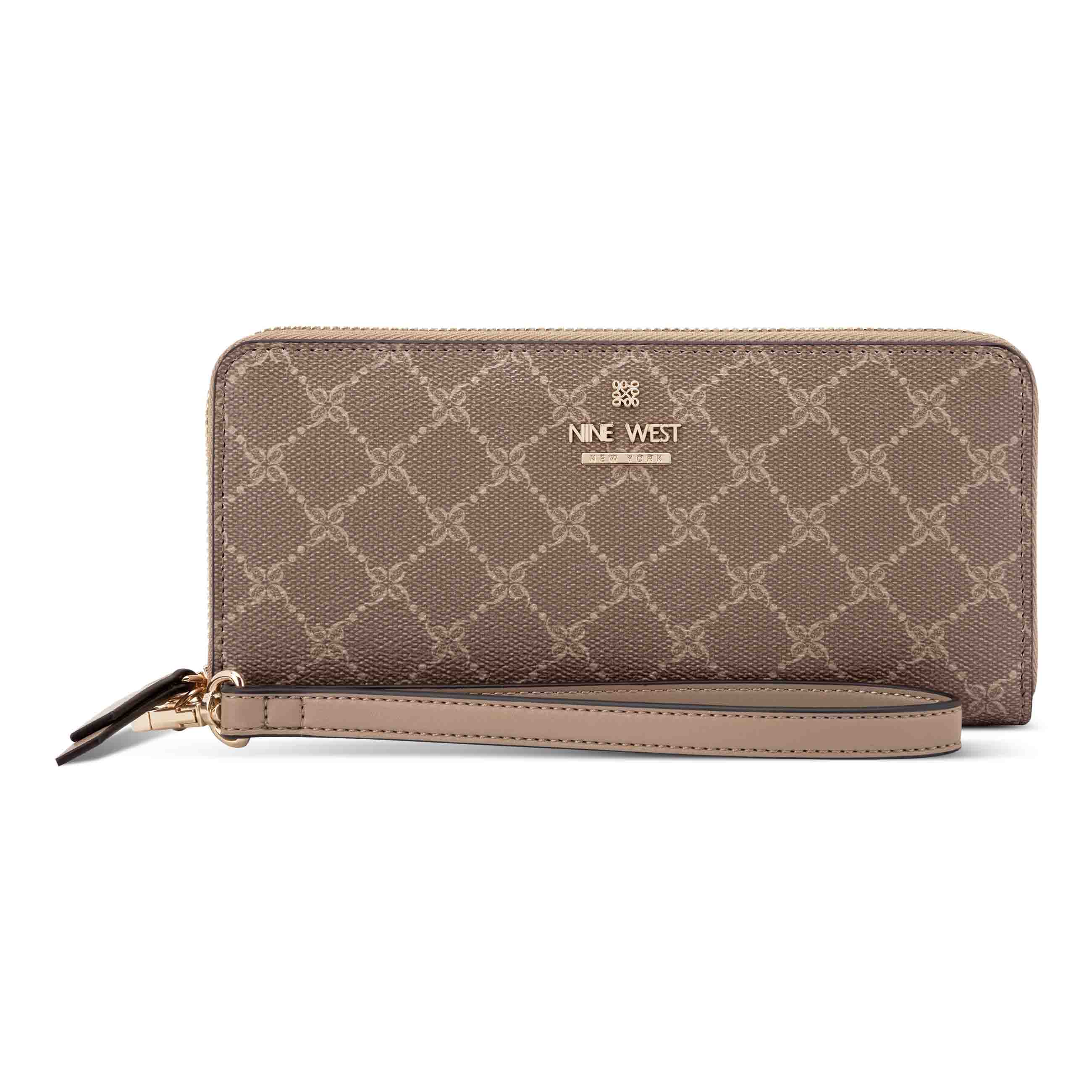 Luela Zip Around With Wristlet - Sienna Logo Dark Khaki | Nine West