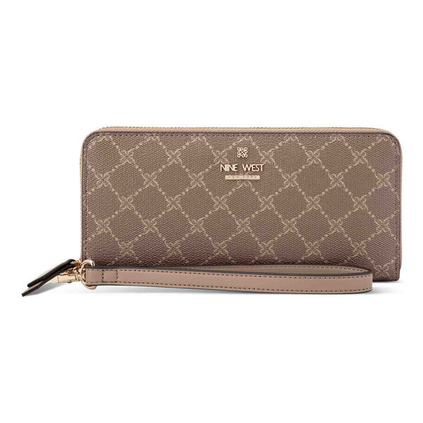 Luela Zip Around With Wristlet - Sienna Logo Dark Khaki | Nine West