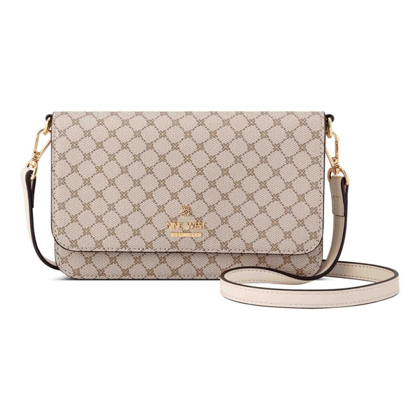 Luela Phone wallet crossbody - Mushroom Logo Milk | Nine West
