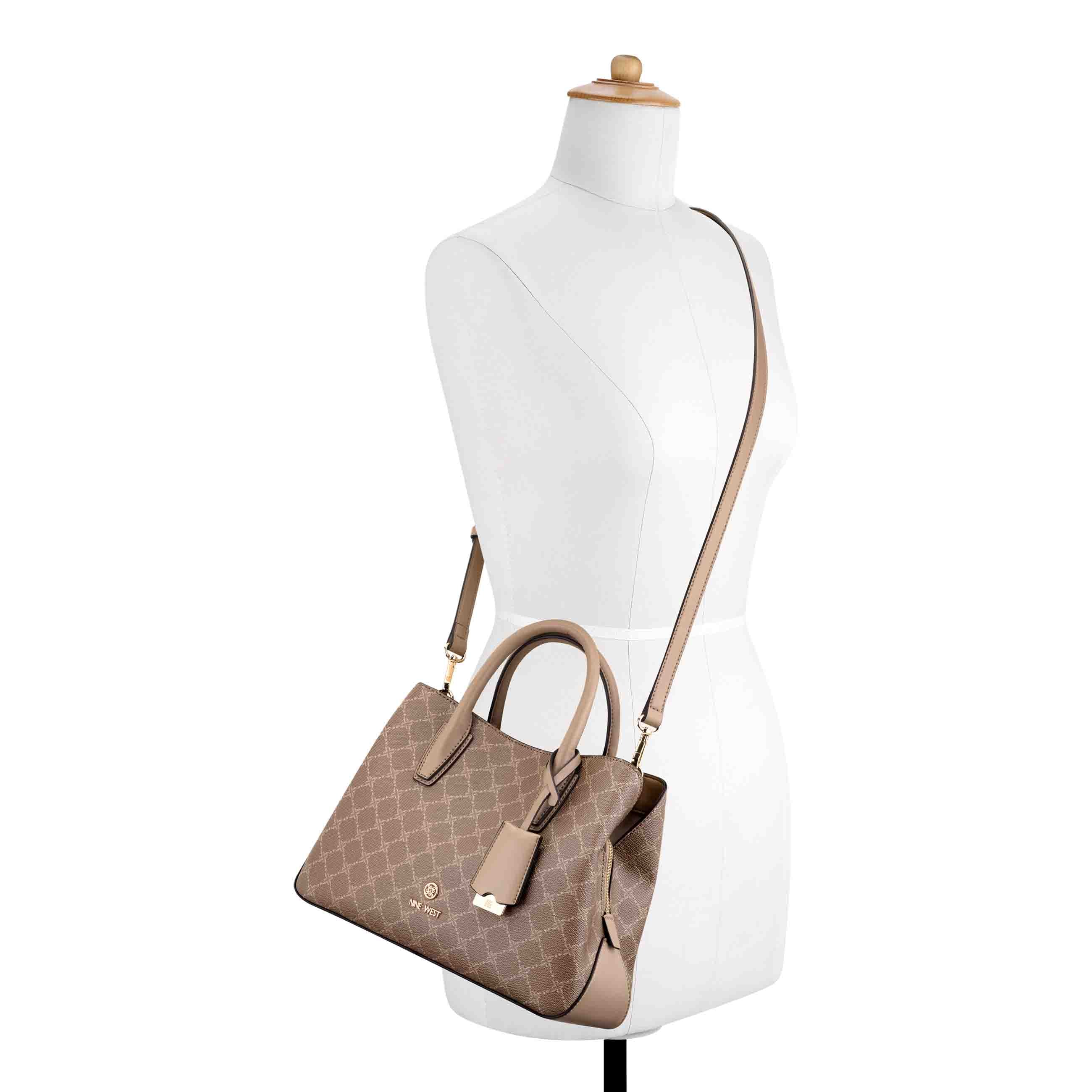 Lakelyn Triple Compartment Satchel - Sienna Logo Dark Khaki | Nine