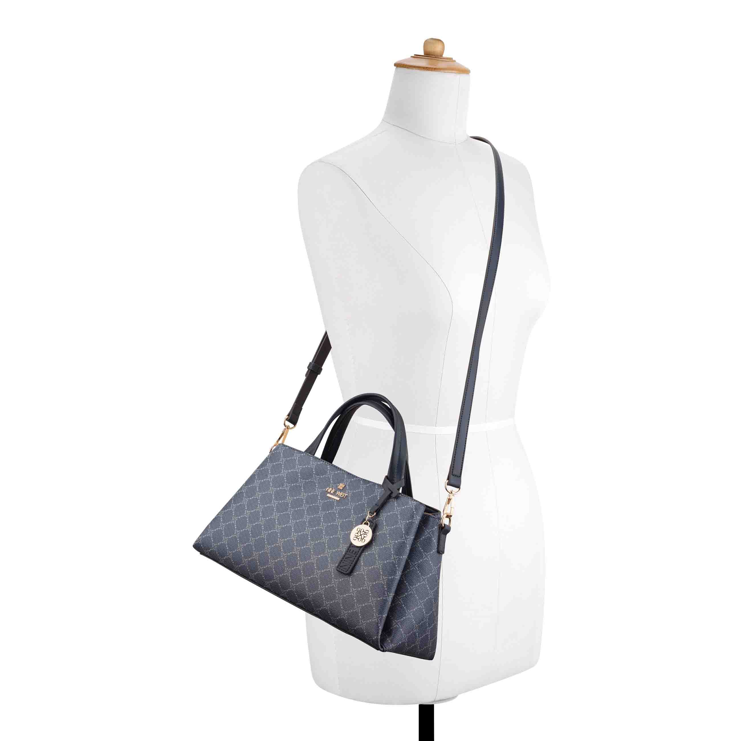 luu Luela Satchel - Dark Denim Logo Navy | Nine West