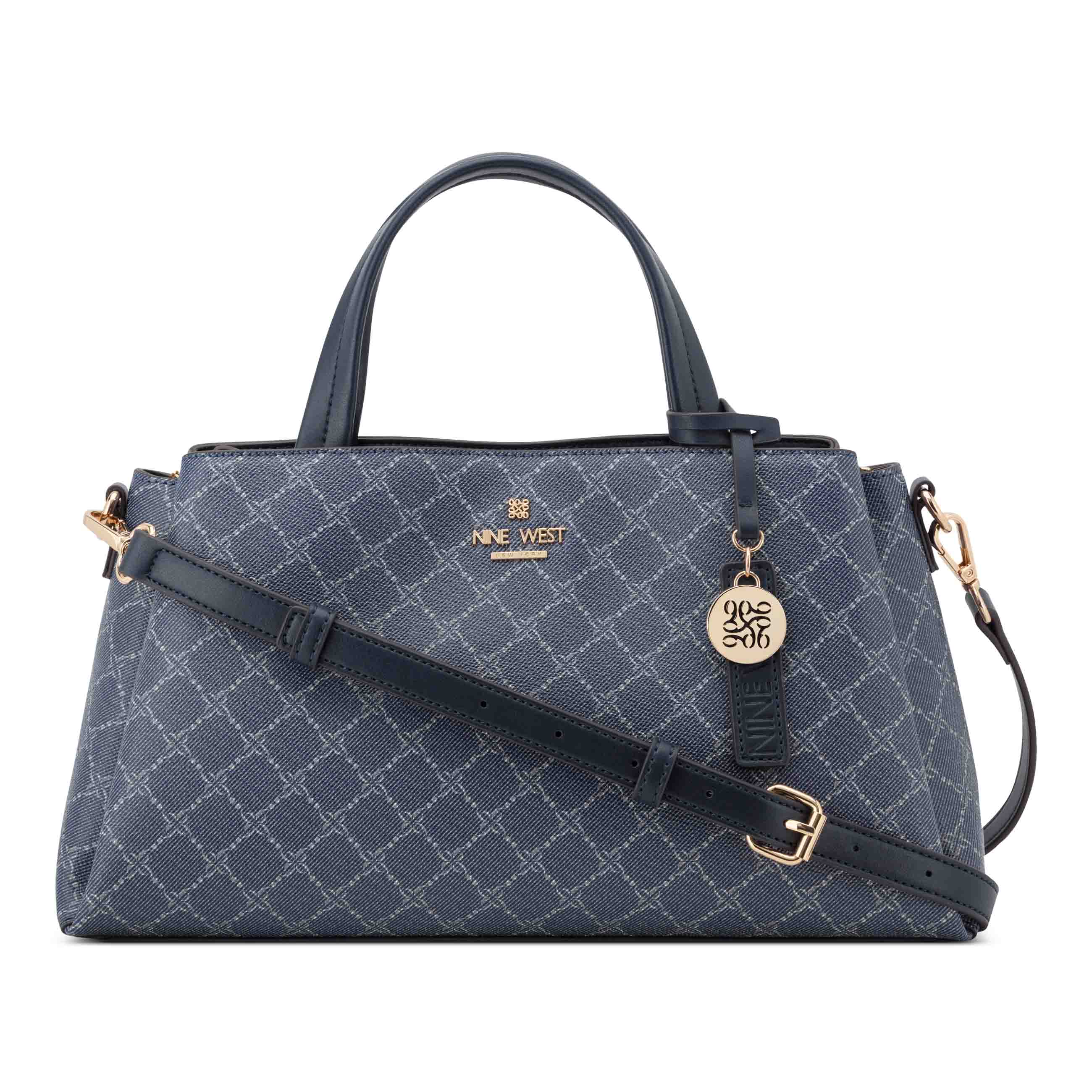 Luela Satchel - Dark Denim Logo Navy | Nine West