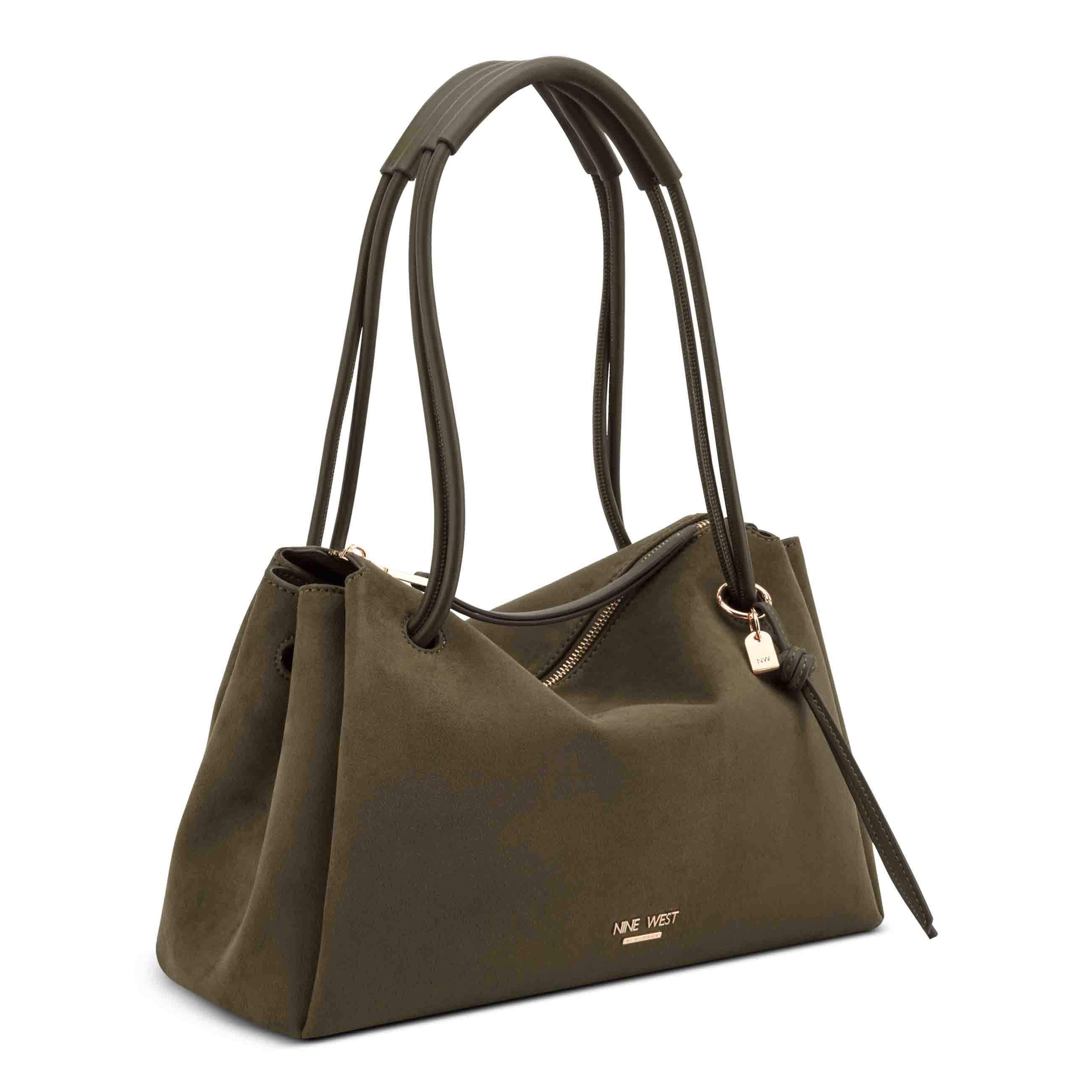 Renan Shoulder Satchel - Dark Olive | Nine West