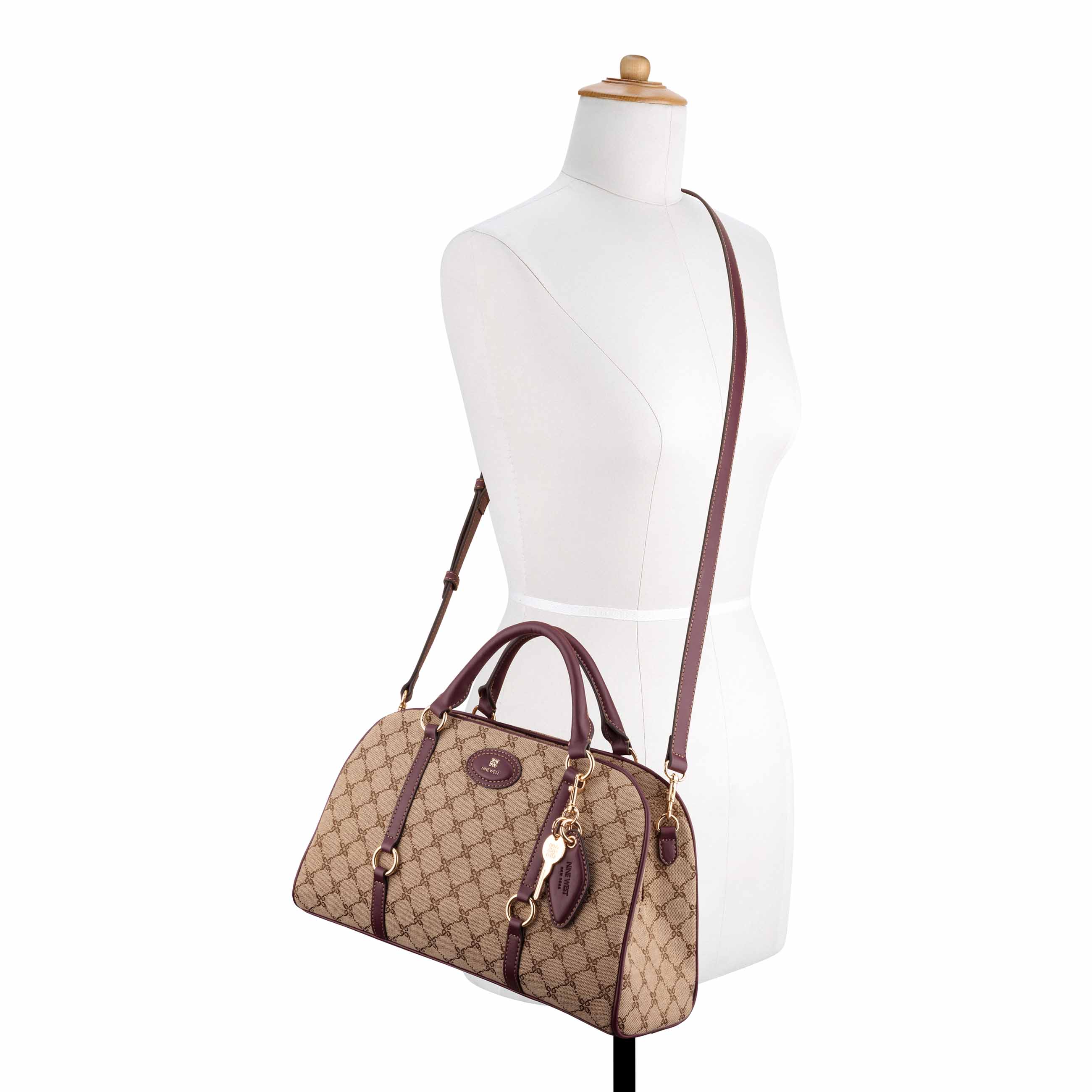 Cobel Satchel - Mocha Logo/Boysenberry | Nine West