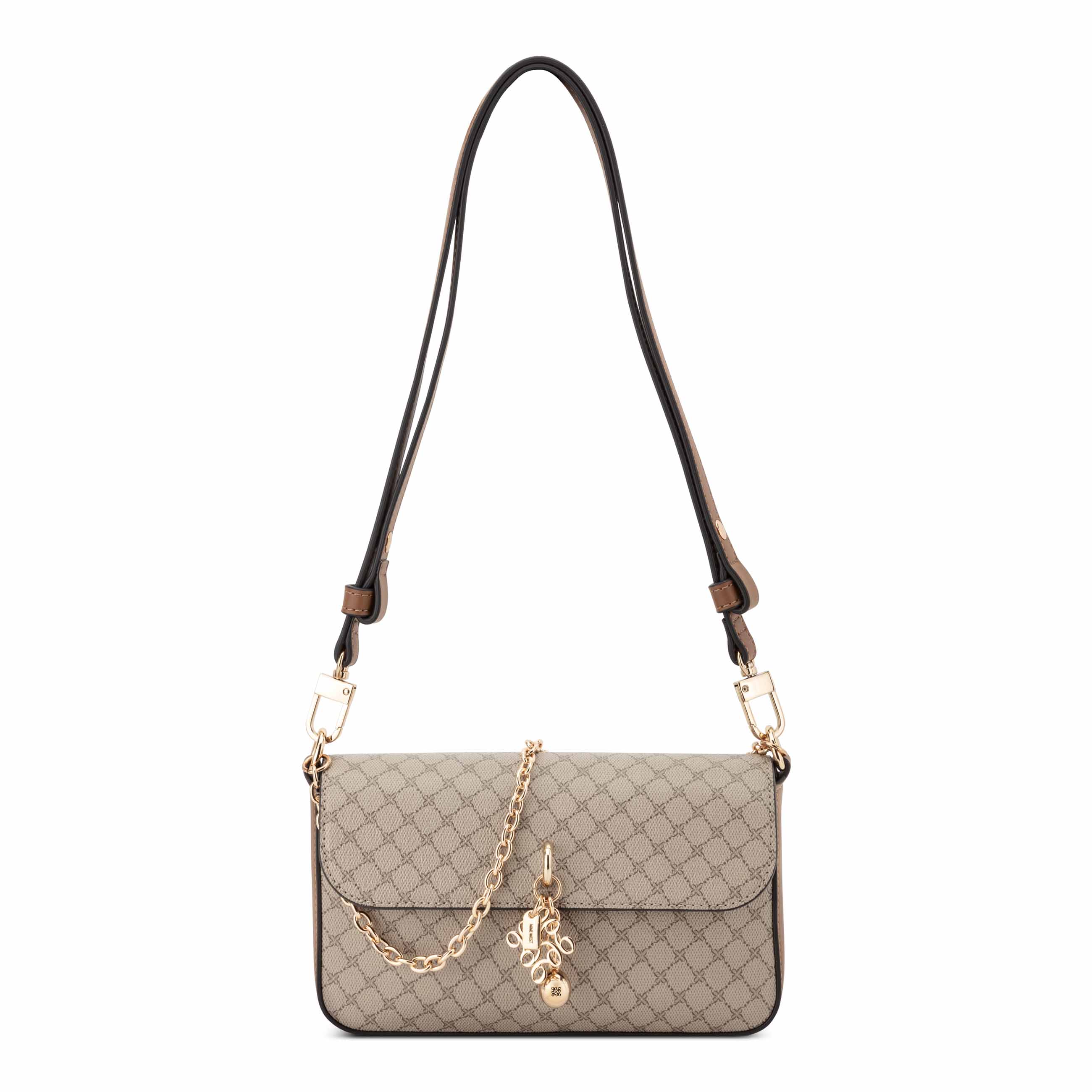Marrisa Convertible Chain Shoulder Crossbody - Beige Logo/Toffee