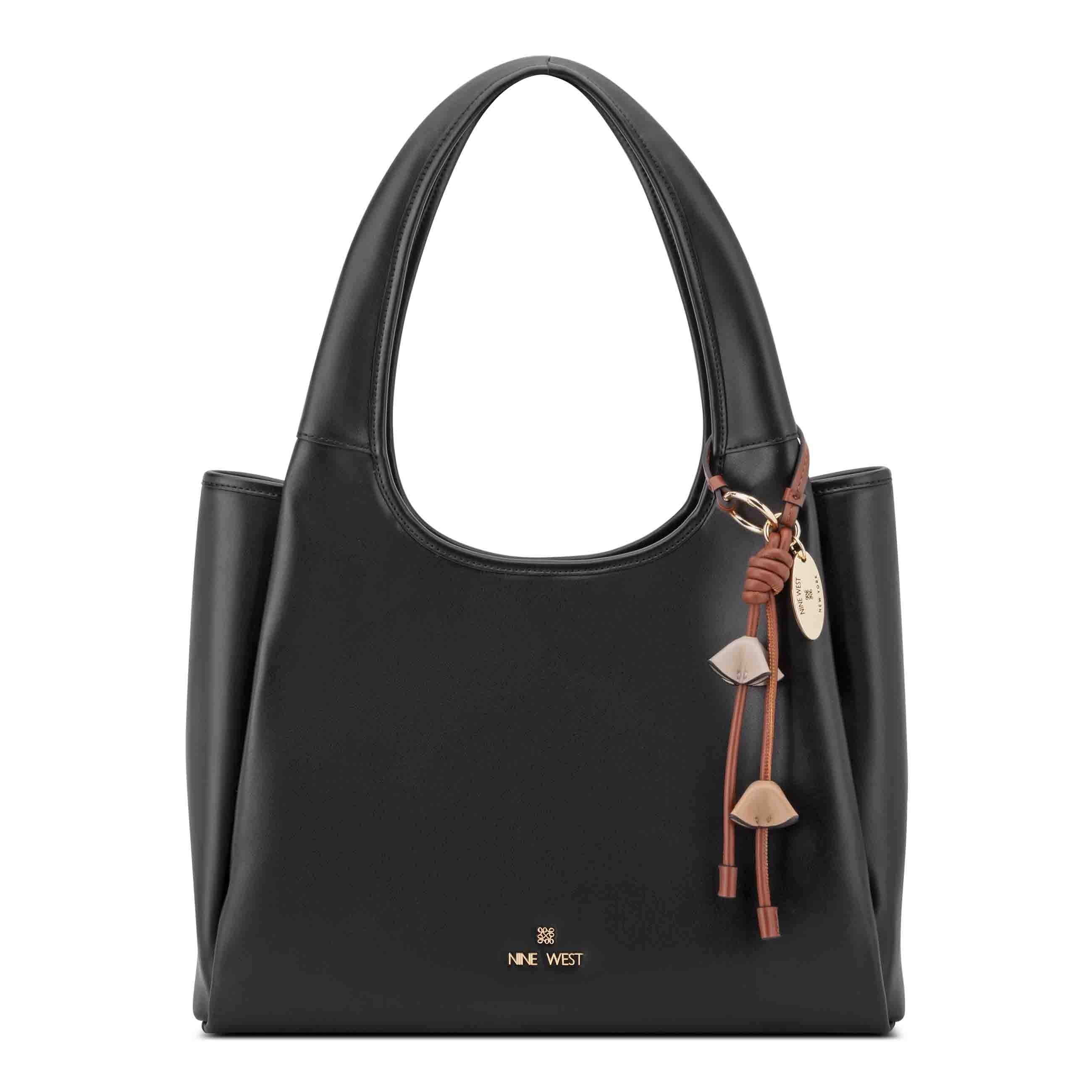 Priya Triple Compartment Shoulder Bag - Black | Nine West
