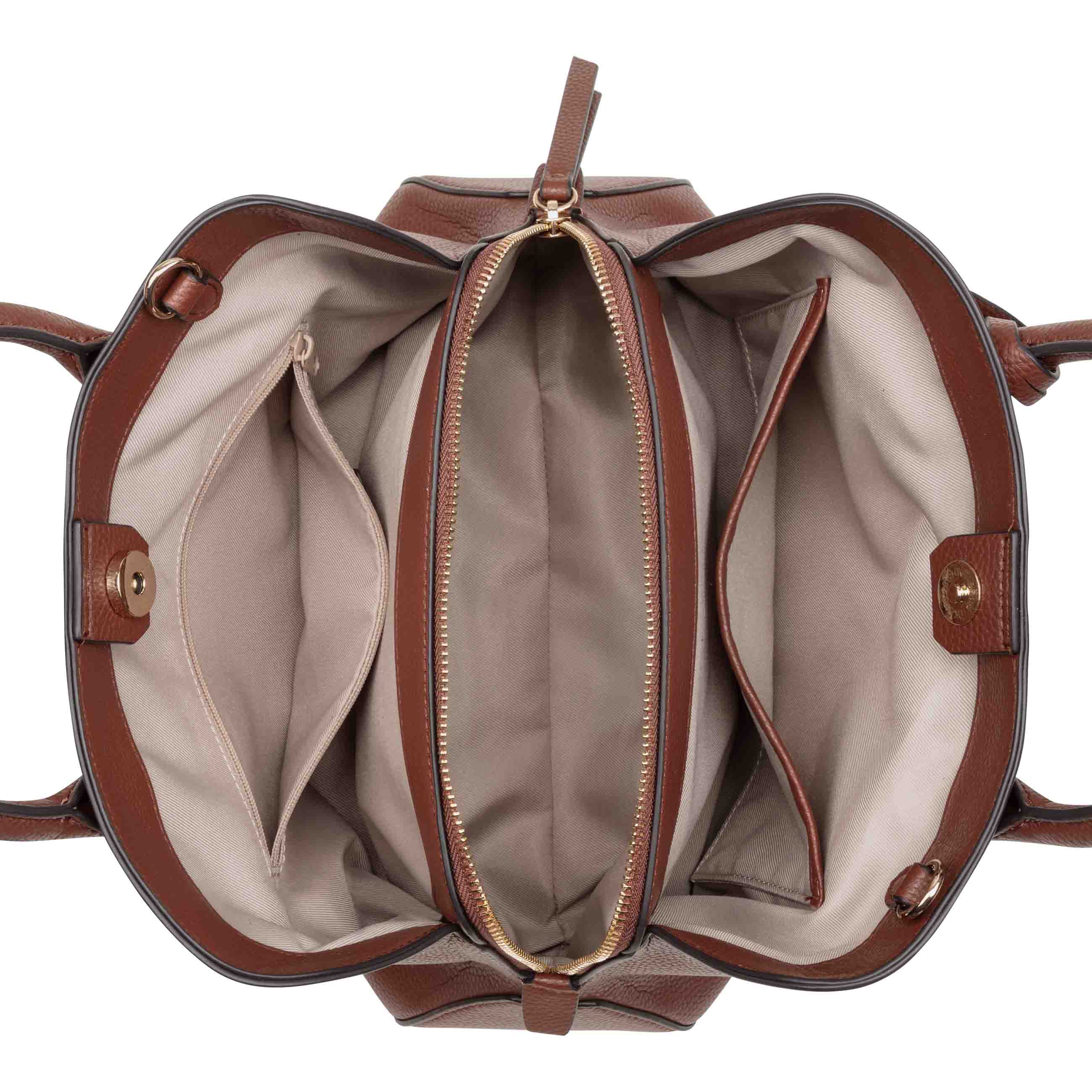 Lakelyn Triple Compartment Satchel - Chestnut | Nine West