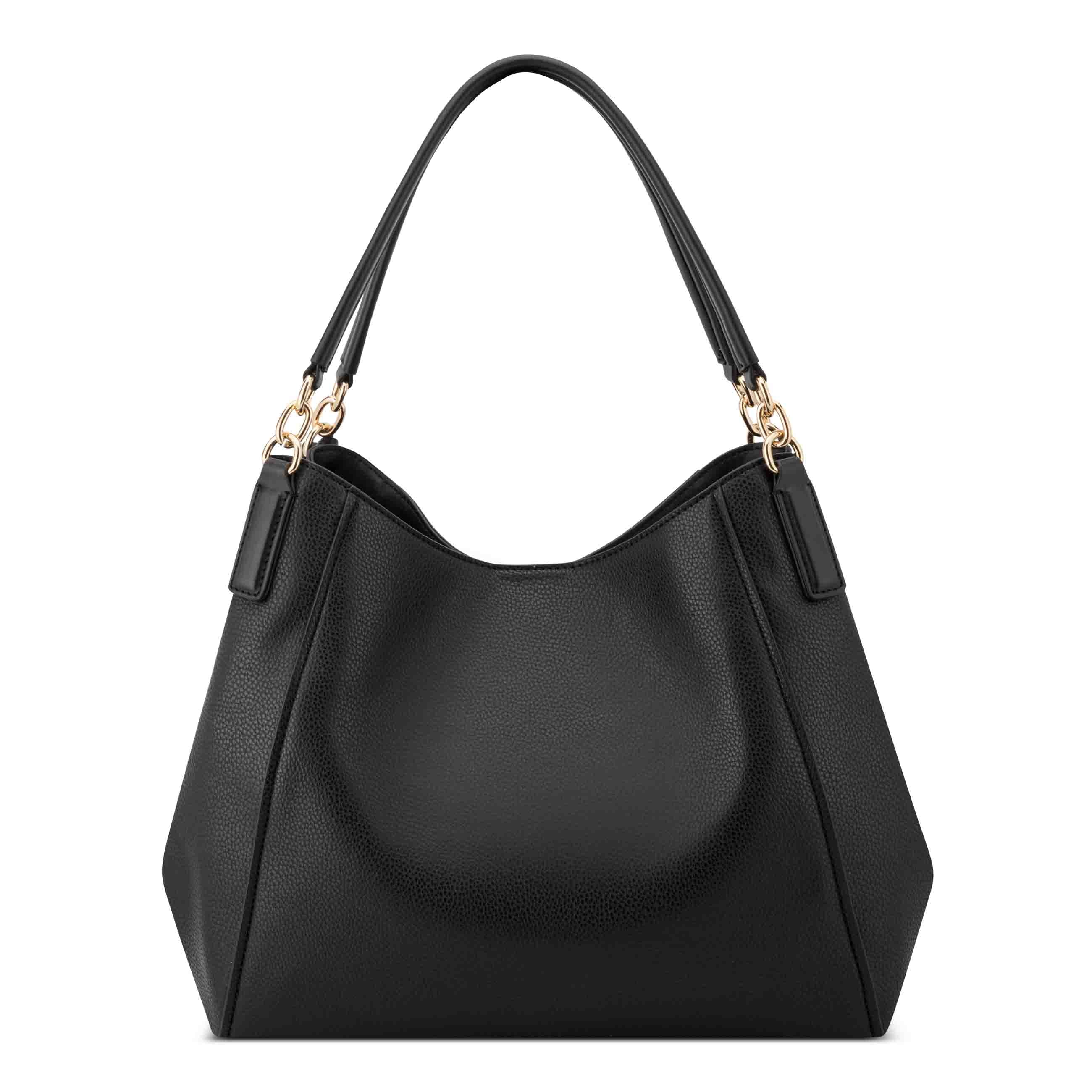 Deacon Triple Compartment Shoulder Bag - Black | Nine West