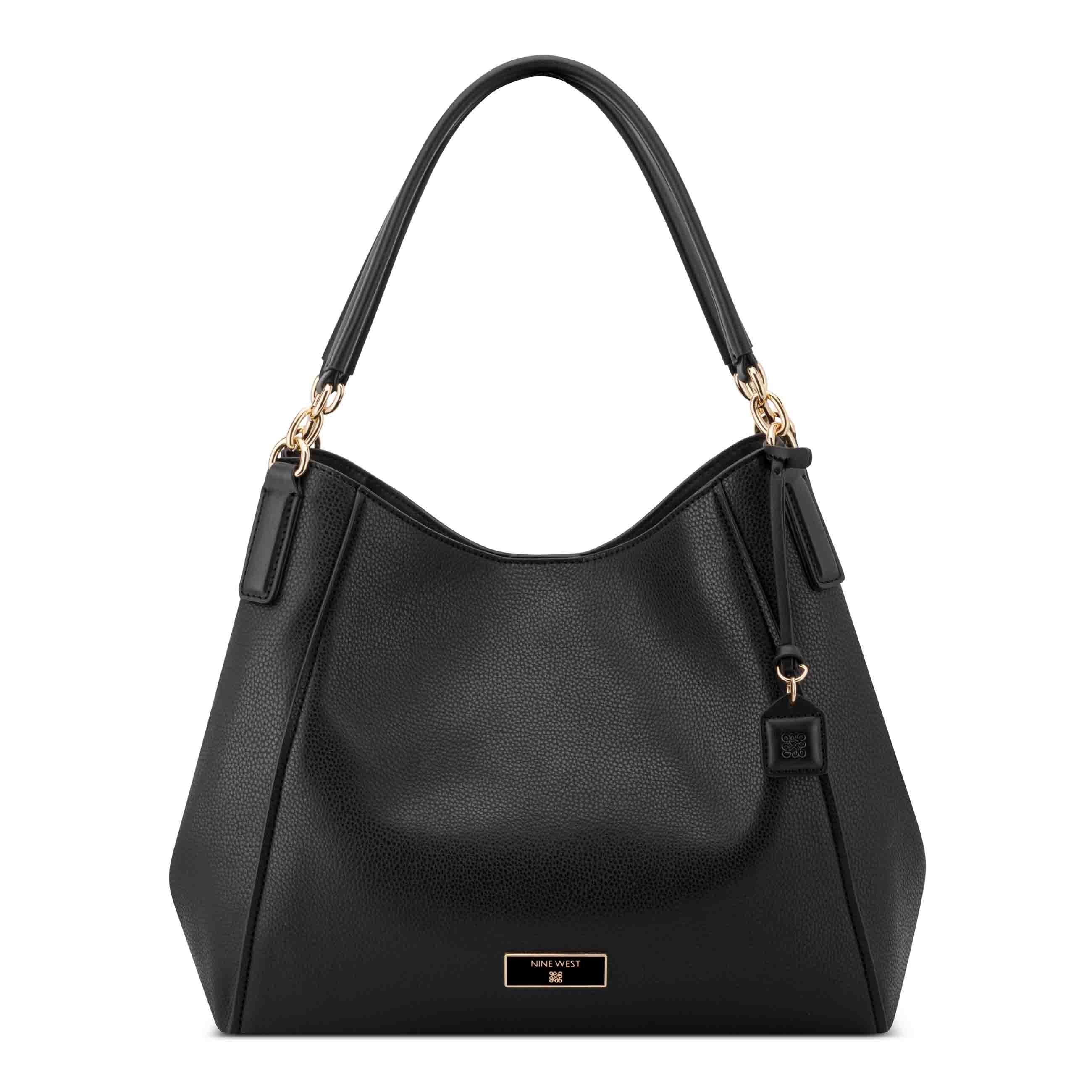 Deacon Triple Compartment Shoulder Bag - Black | Nine West
