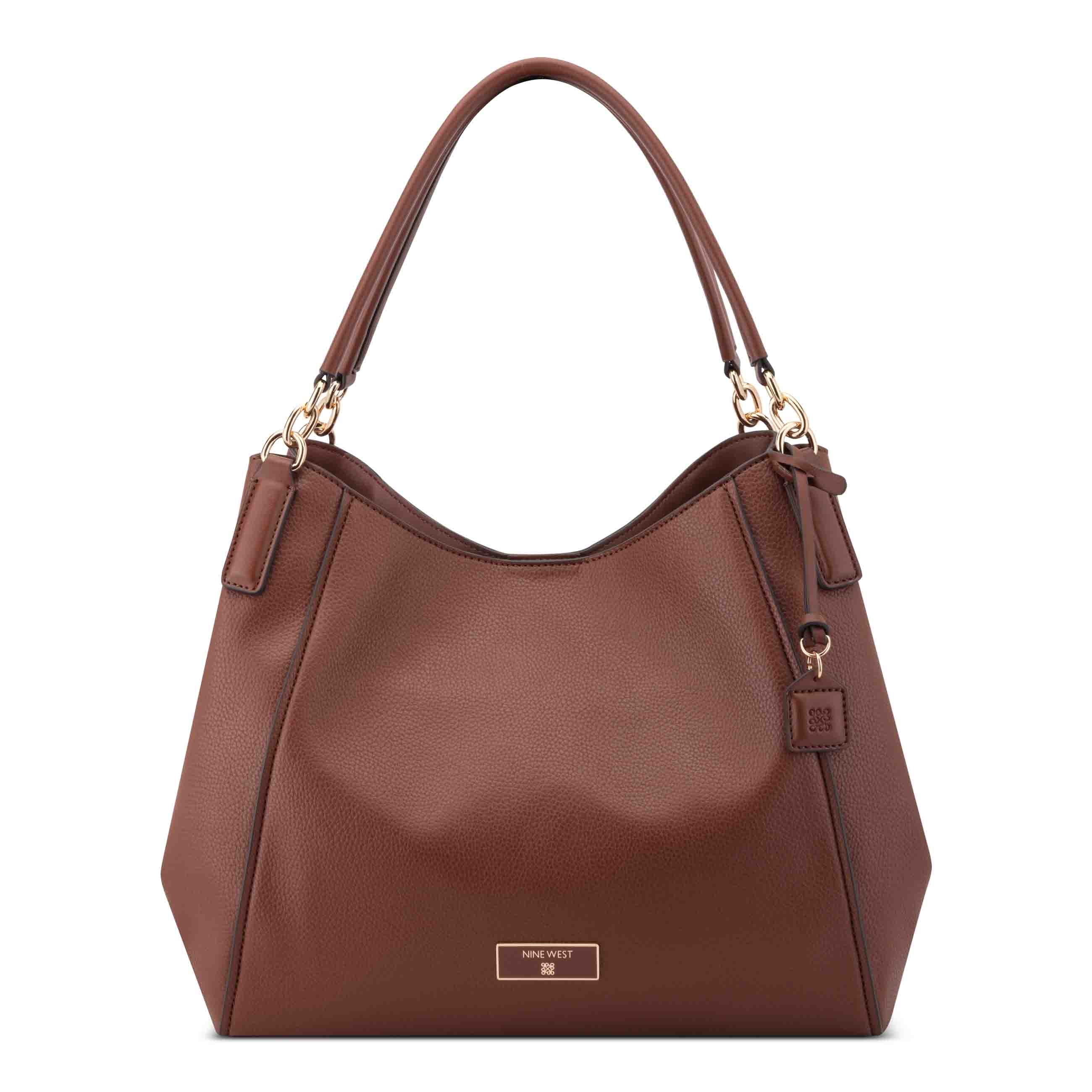 Deacon Triple Compartment Shoulder Bag - Chestnut | Nine West Deacon Triple Compartment Shoulder Bag - Chestnut | Nine West